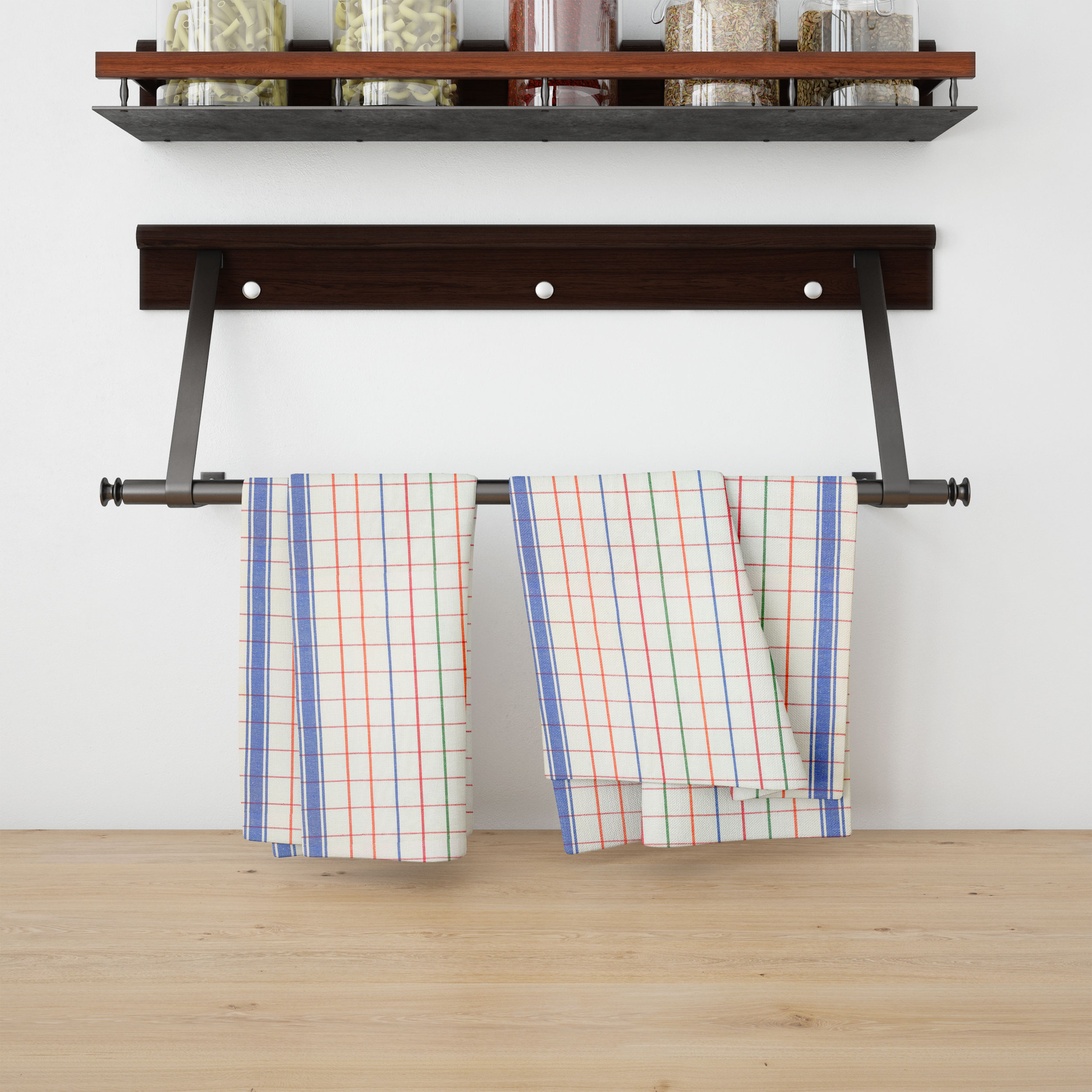 Fabric for Double-Edged Tea Towels Blue with Stripes