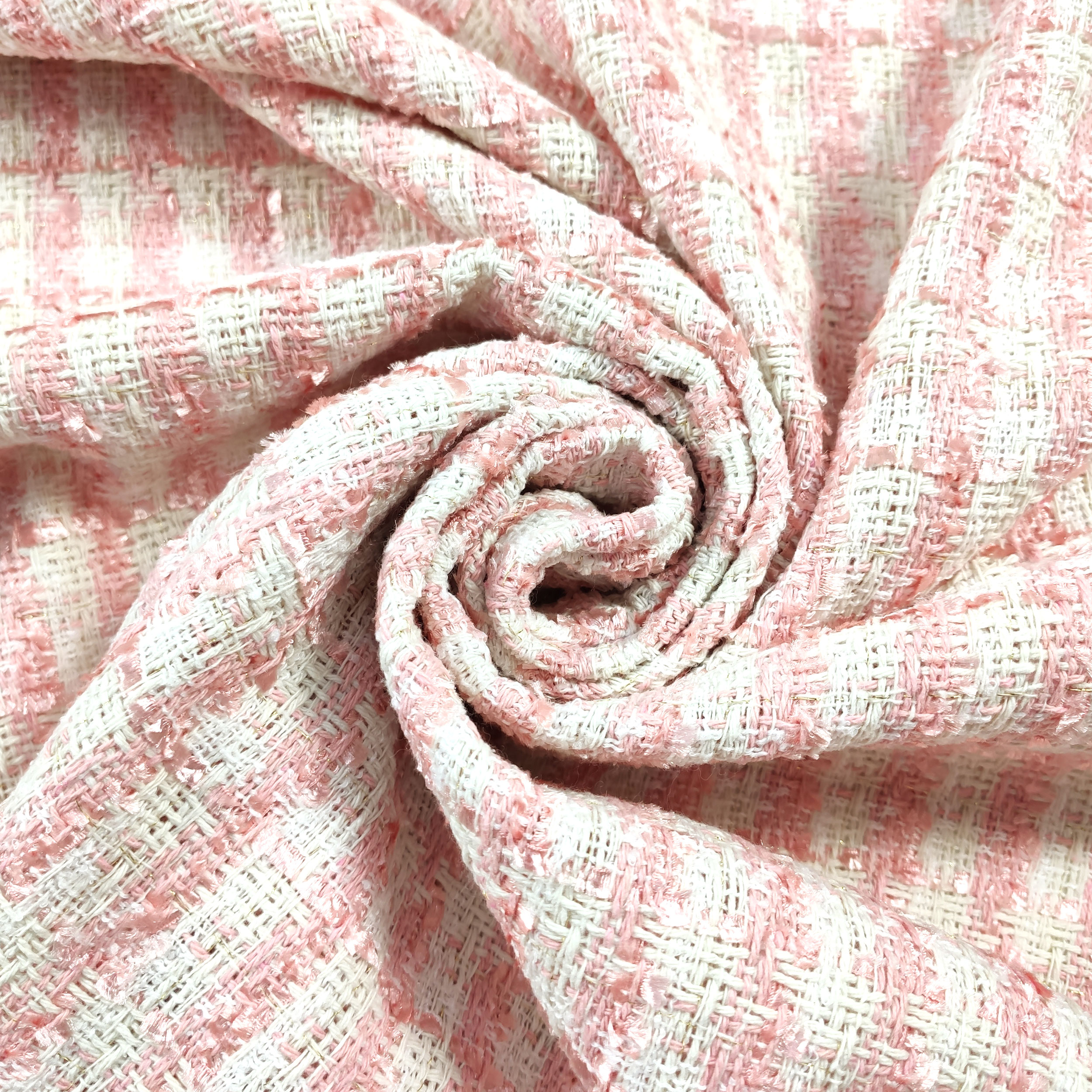 Tweed Alta Moda Rosa Blanco Lurex Image