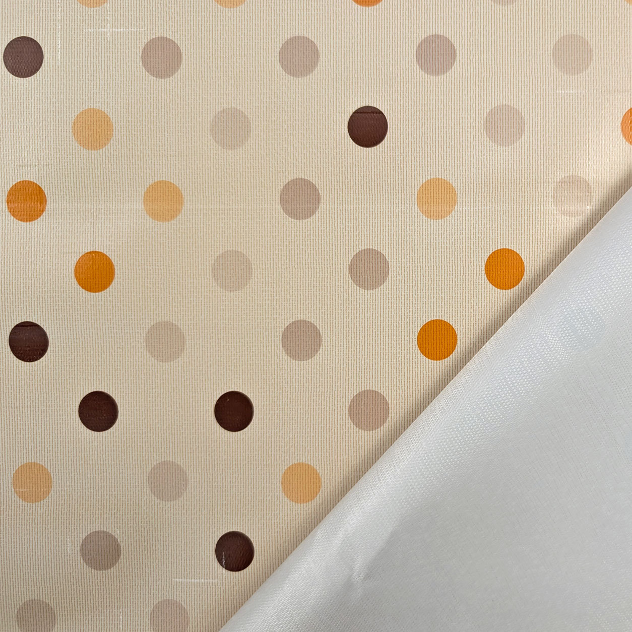 Fabric for Plasticized Tablecloth Soft Polka Dot Warm Tones Image