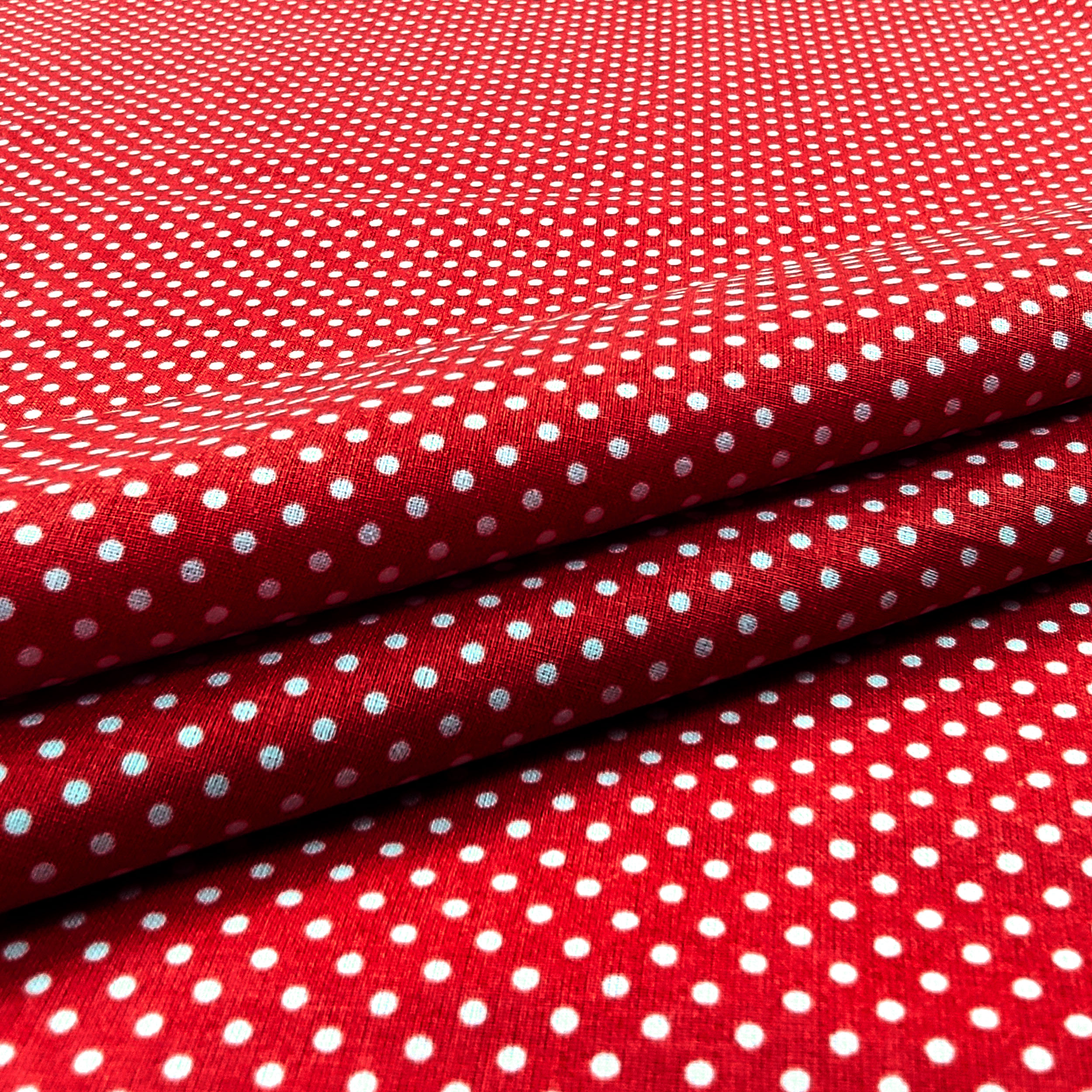 Roter Baumwollstoff Weiß gepunktet