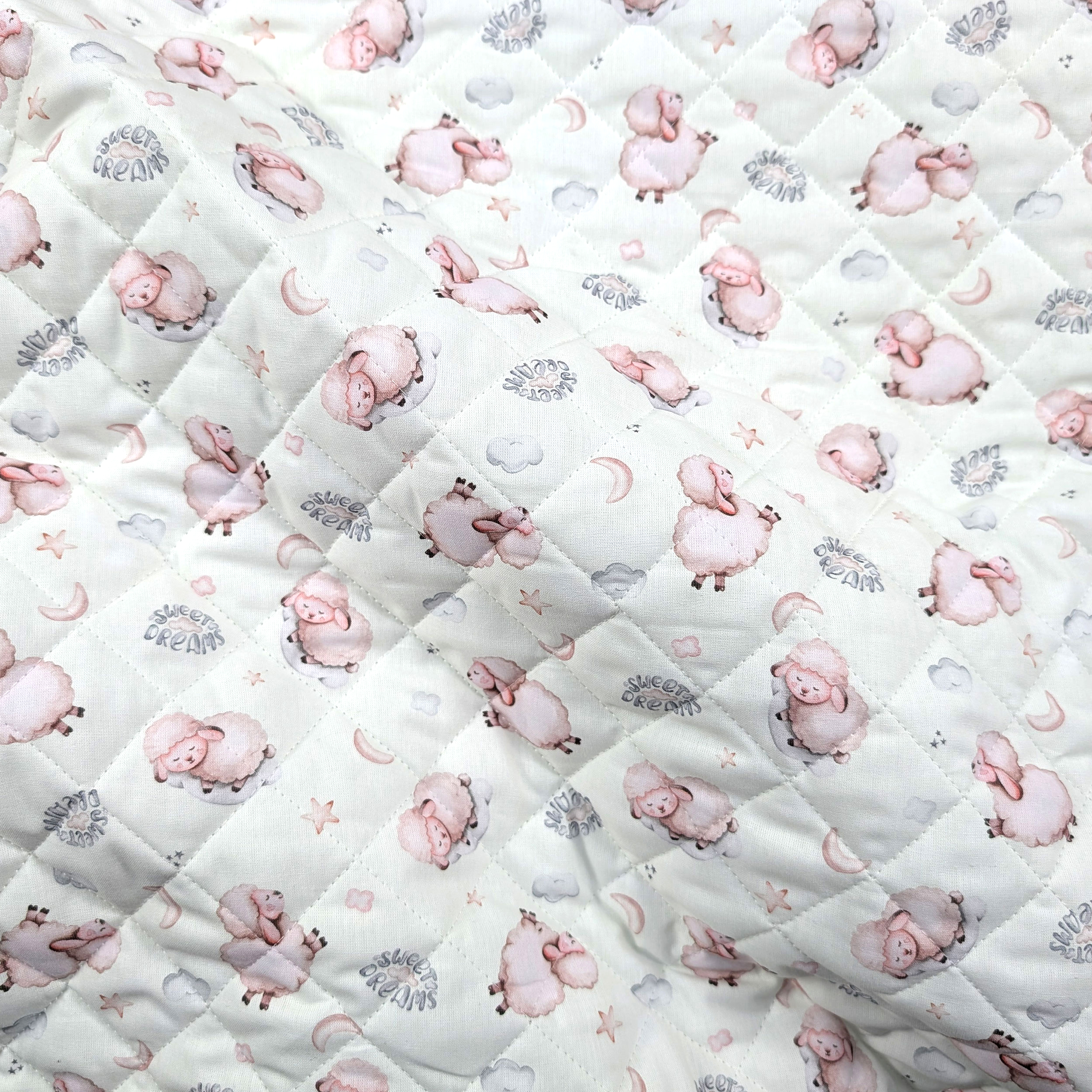 Sweet Dreams Sheep Quilted Fabric Image