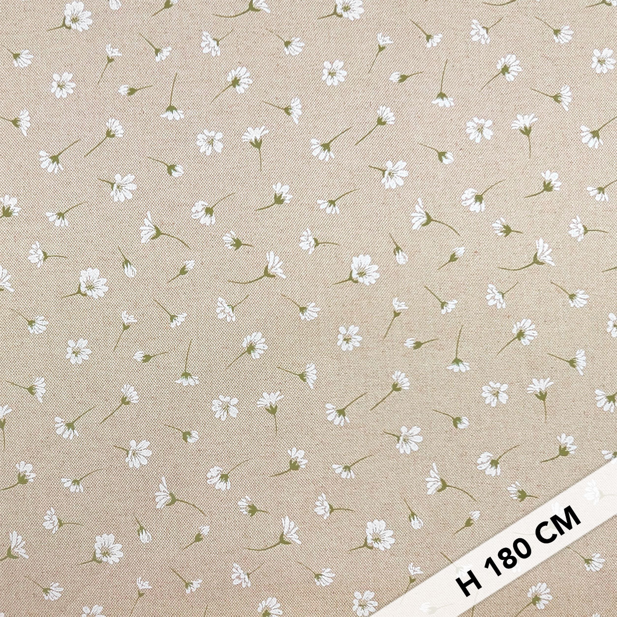 Fabric for Resin Tablecloth White Flowers Image