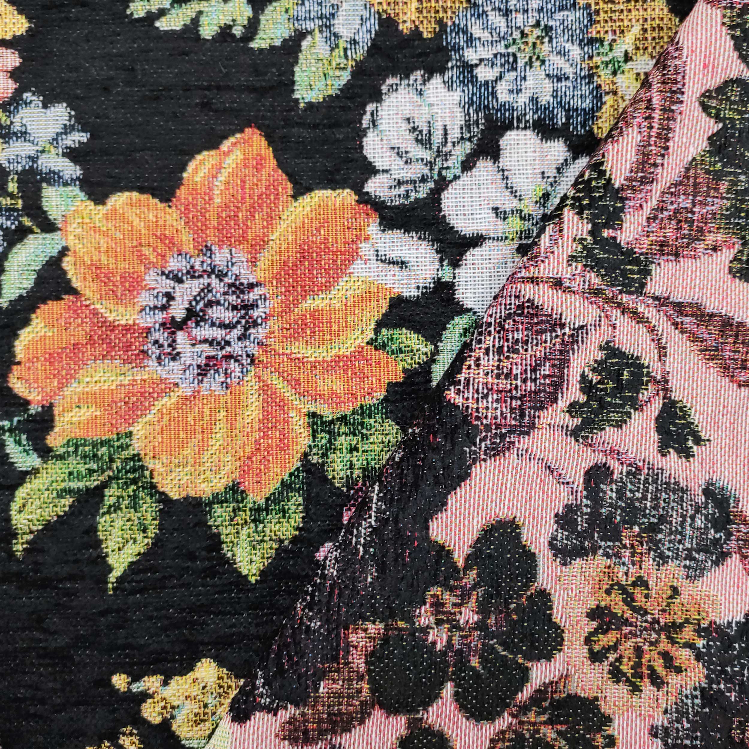Gobelino Jacquard Acolchado Fondo Negro