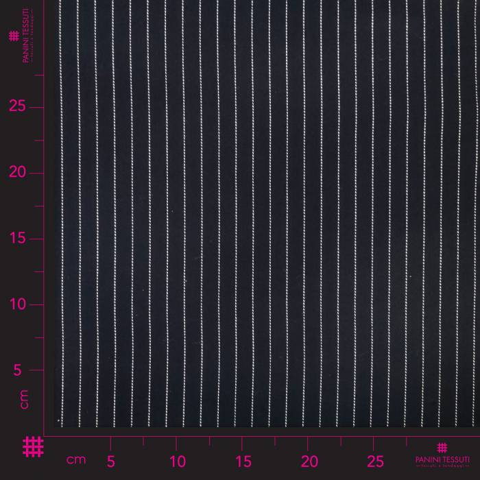 Dark Blue Pinstripe Stretch Viscose Image