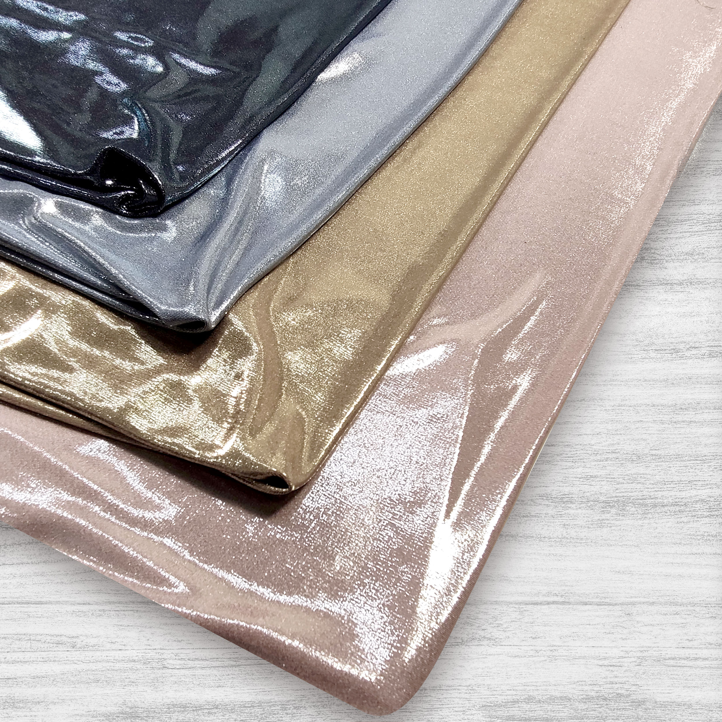 Hologram Foil Pink Stretch Spandex Fabric Image