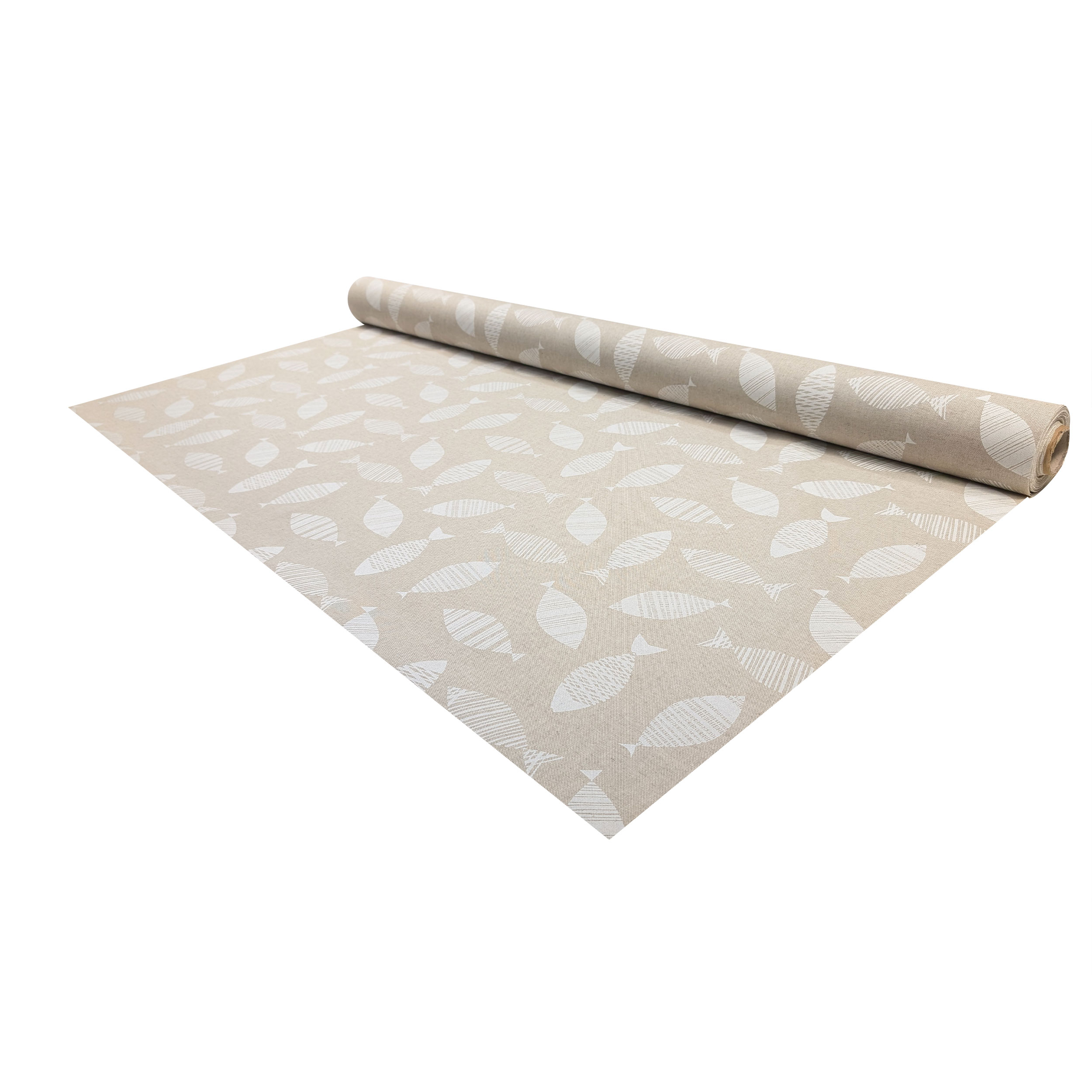 Fabric for Resin Tablecloth Modern White Fish Image