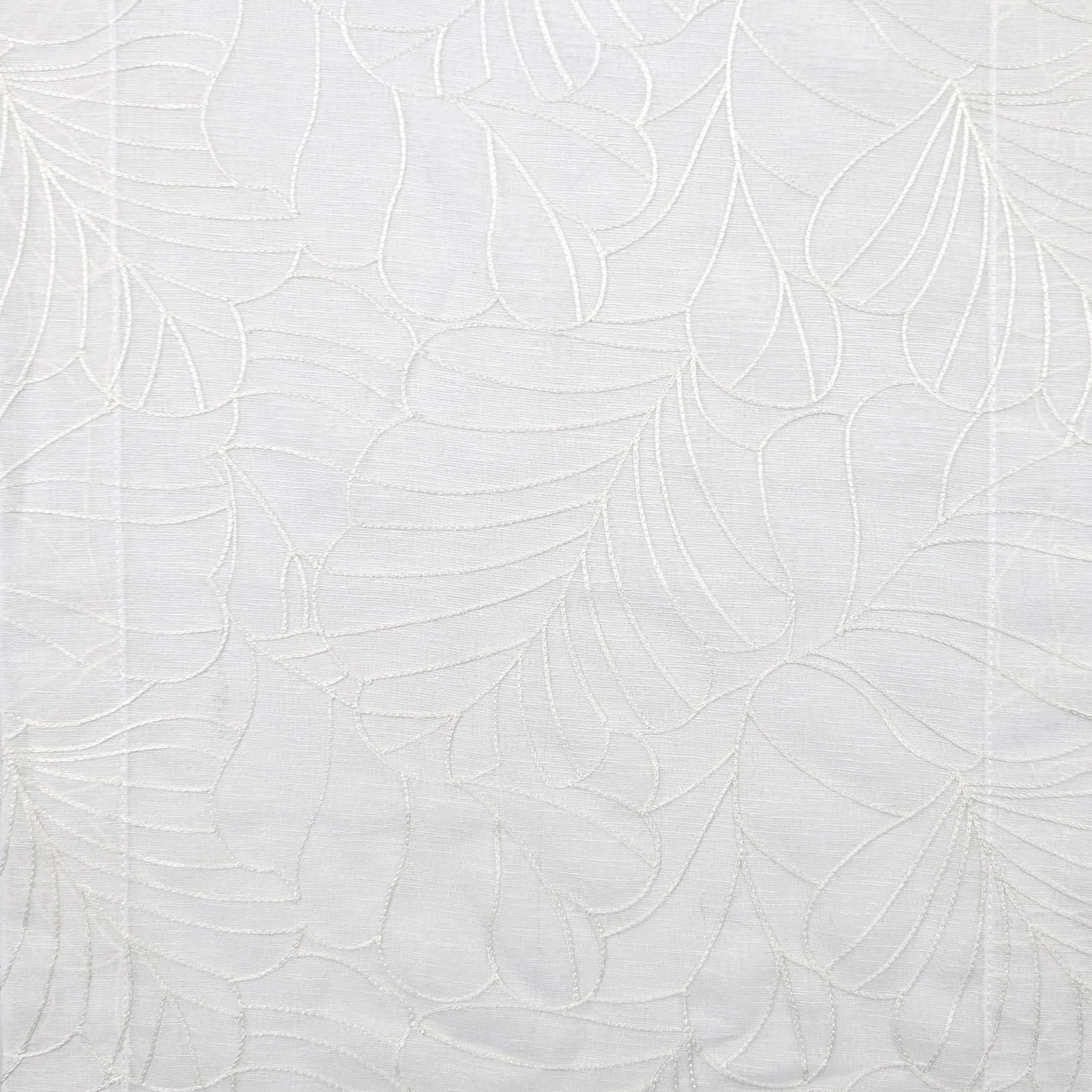 Abstract Floral Curtain Fabric White Image