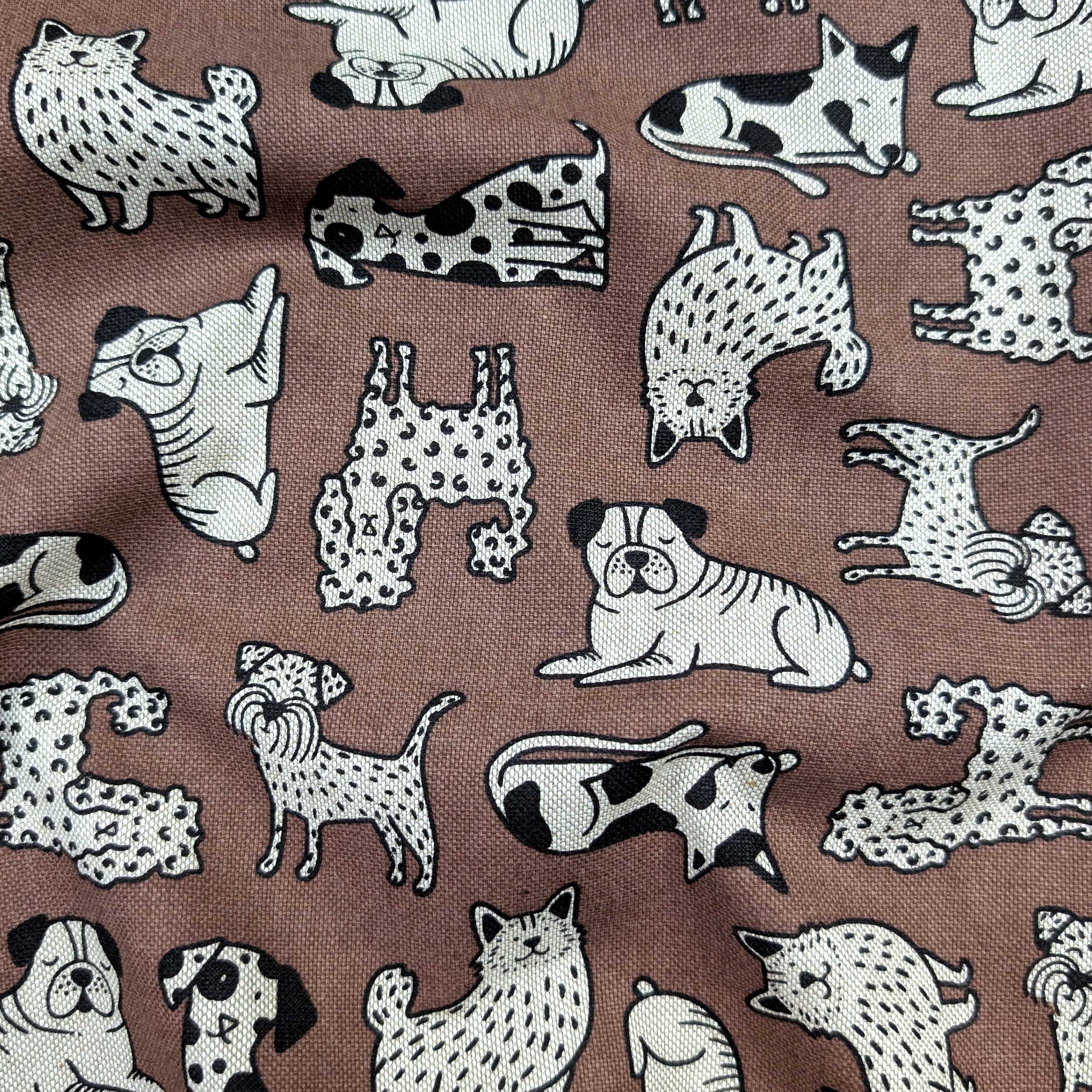 Panama Fabric Dogs Background Brick Image