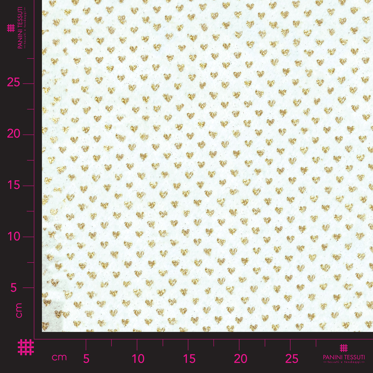 Pannolenci Corazones Glittered Fondo Crema Dorado