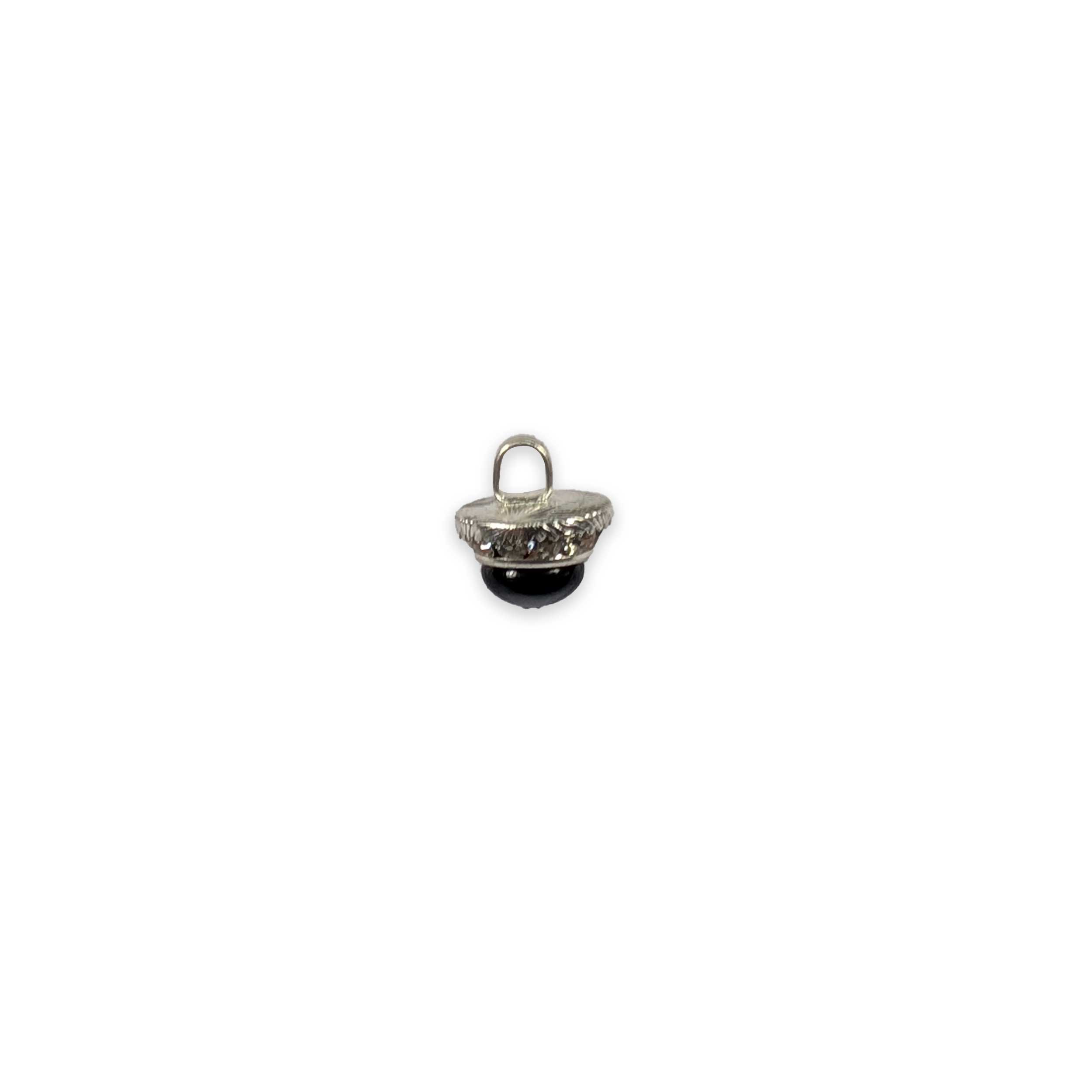 Rhinestone Mother-of-Pearl Jewel Button Black Image