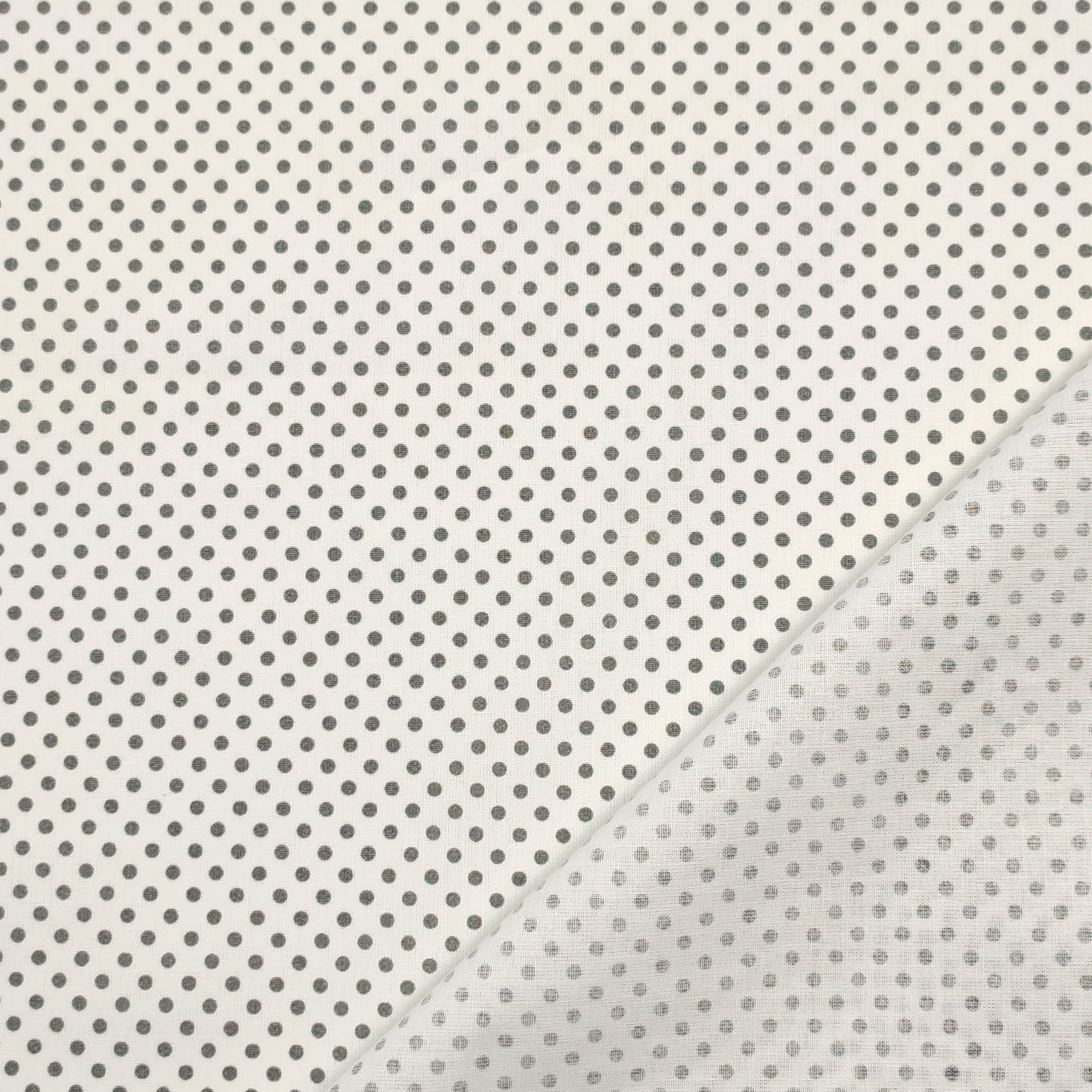 Baumwollstoff Weiß Polka Dot Grau