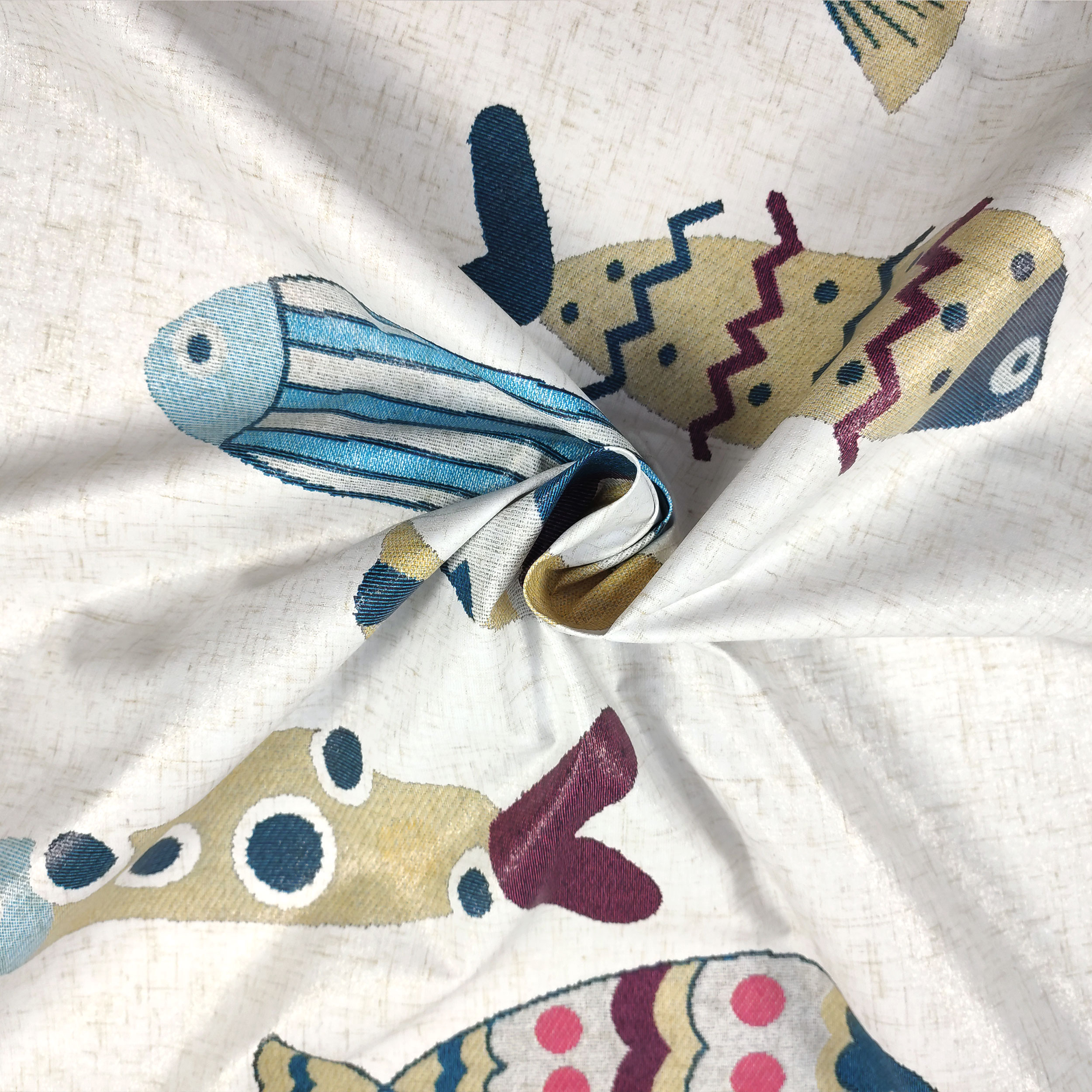 Tejido para Mantel Plastificado Pescado Doble Filo