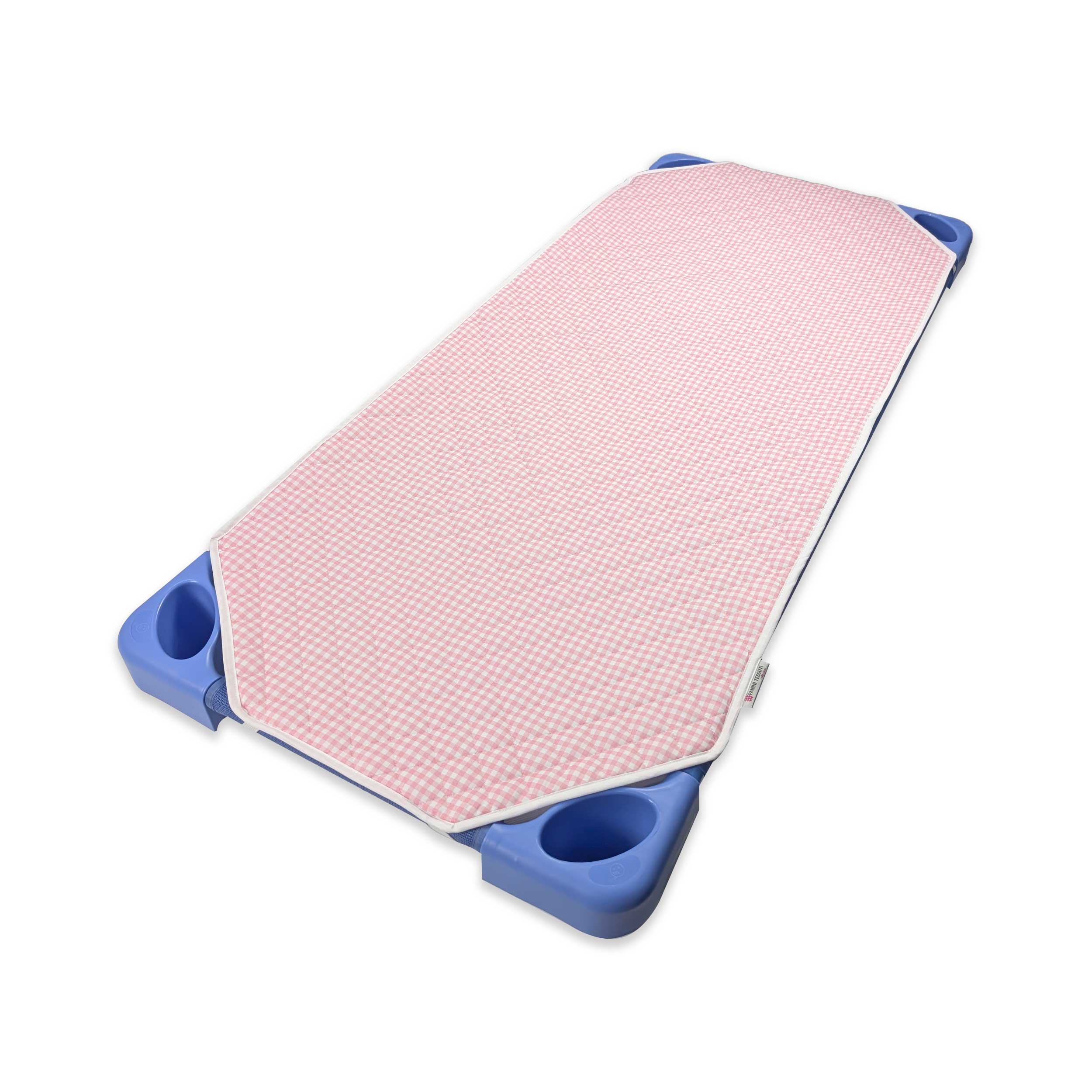 Funda de cuna a cuadros rosa Image