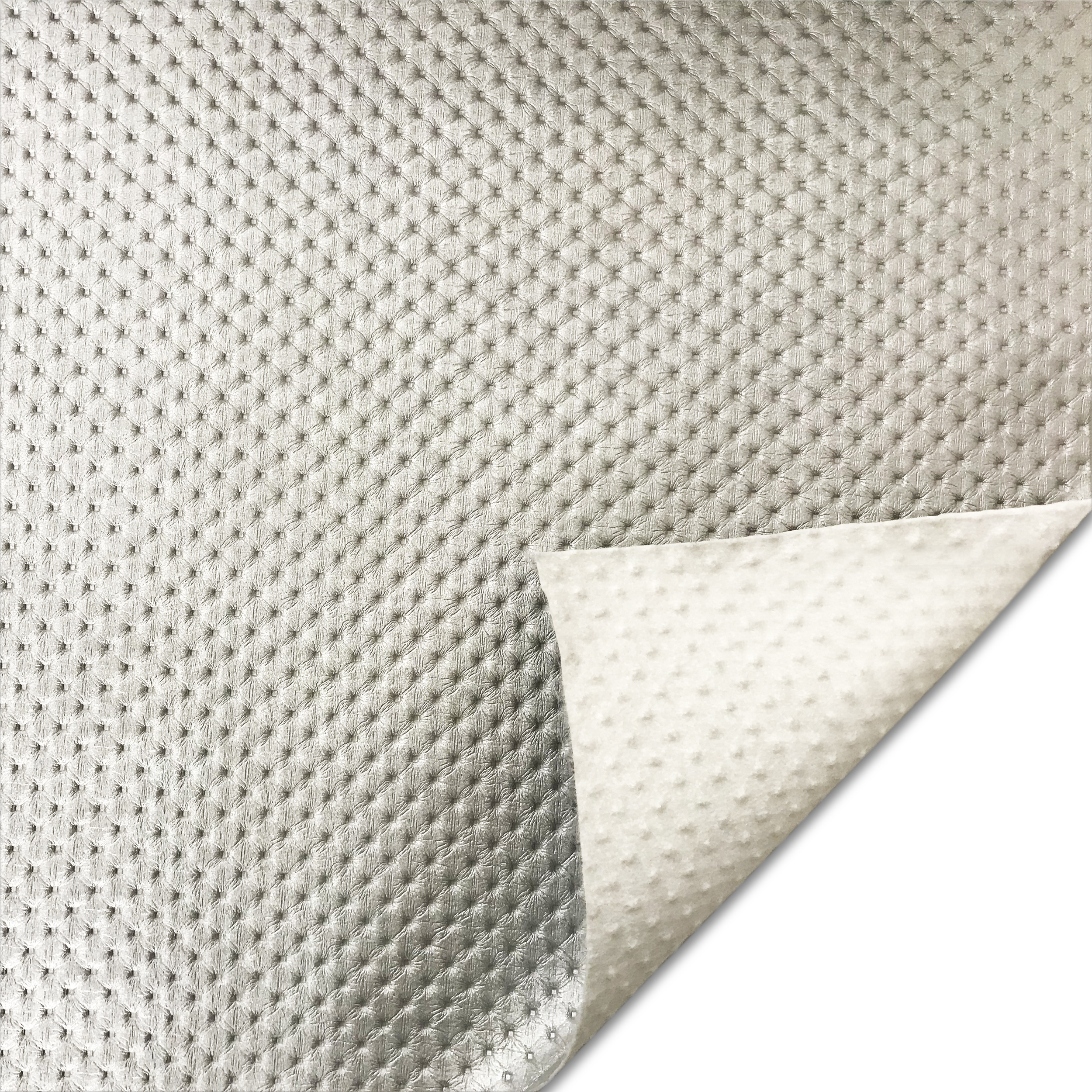 Faux Leather Quilted Silver Image