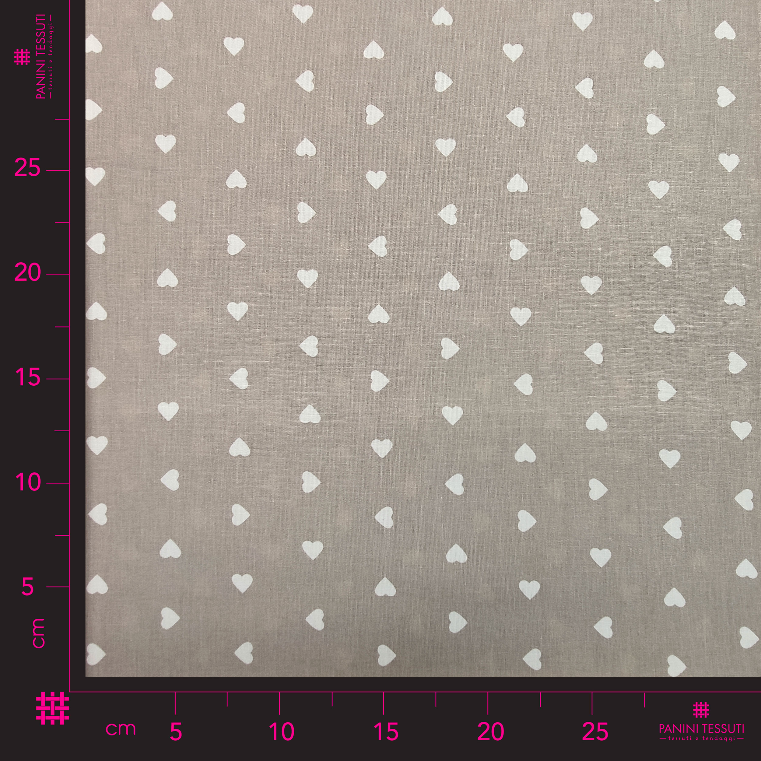 Printed Cotton with White Hearts - Colored Background  Image