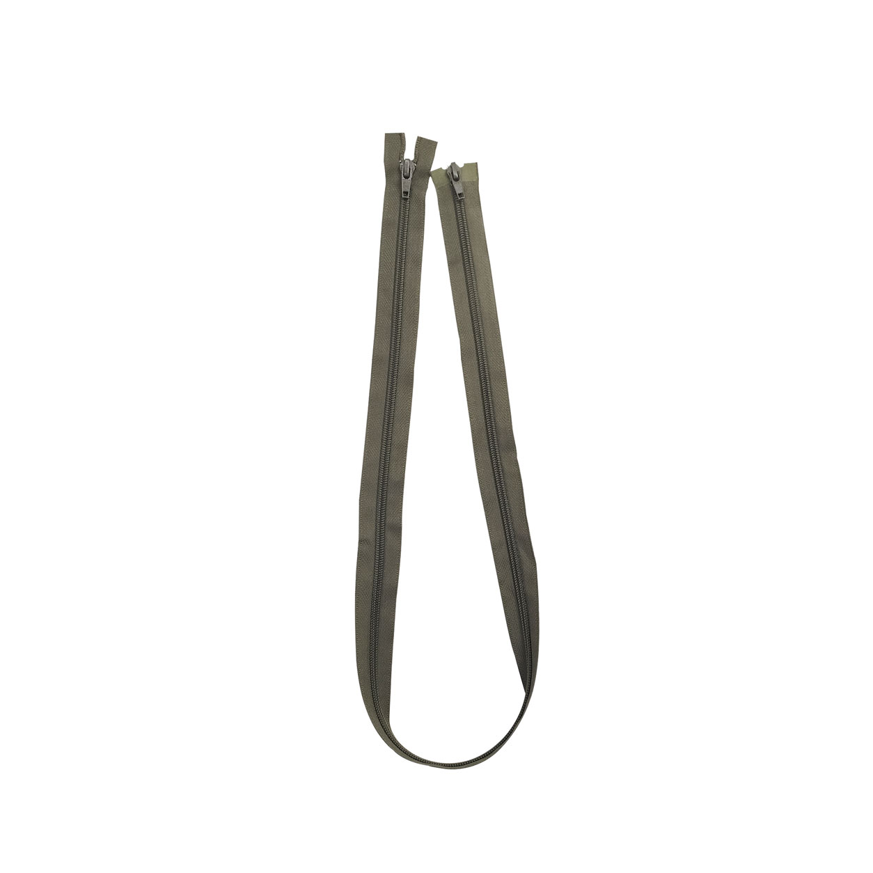 cerniera-con-doppio-cursore-verde-militare-scuro-90-cm