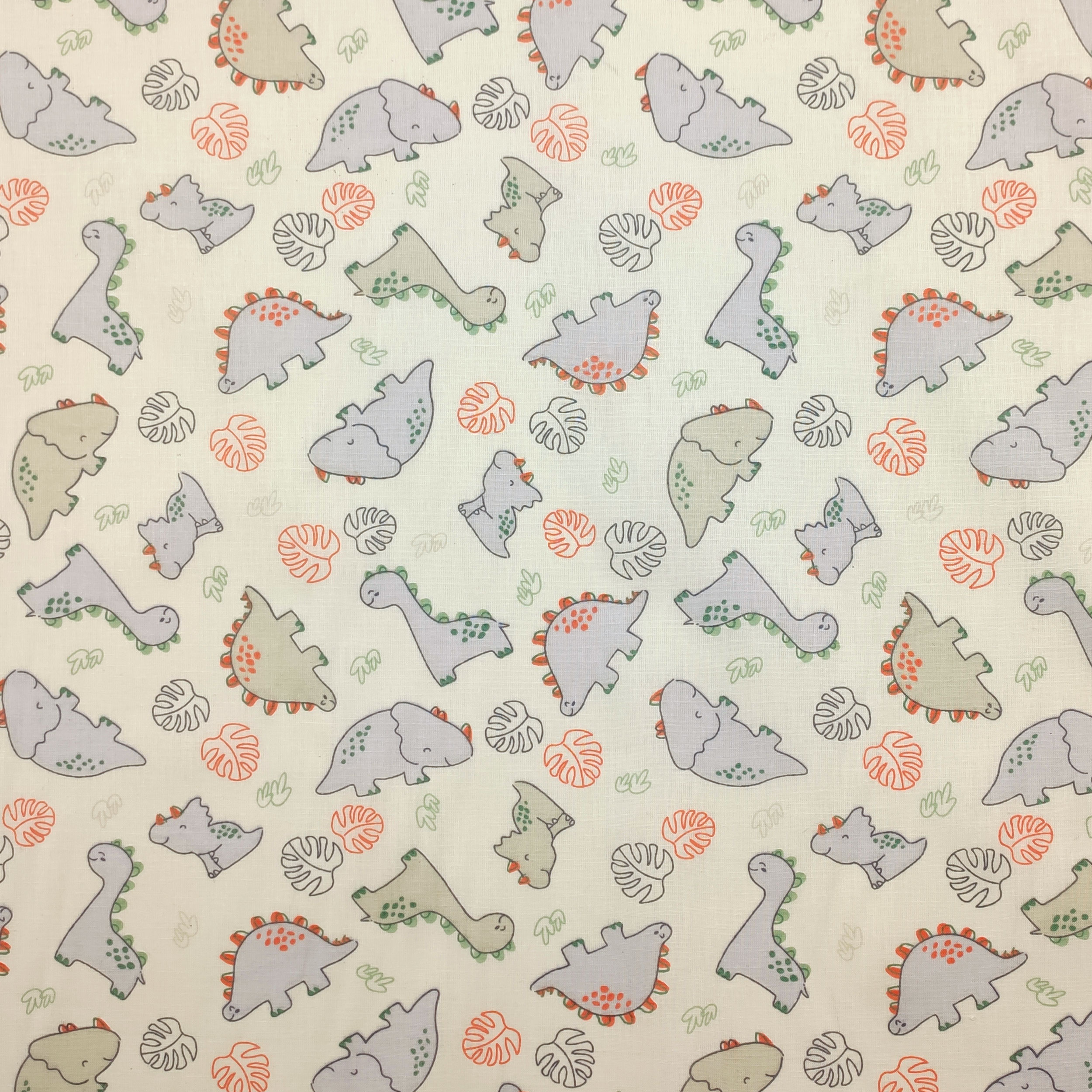 Tissu de coton Dinosaures Fond jaune