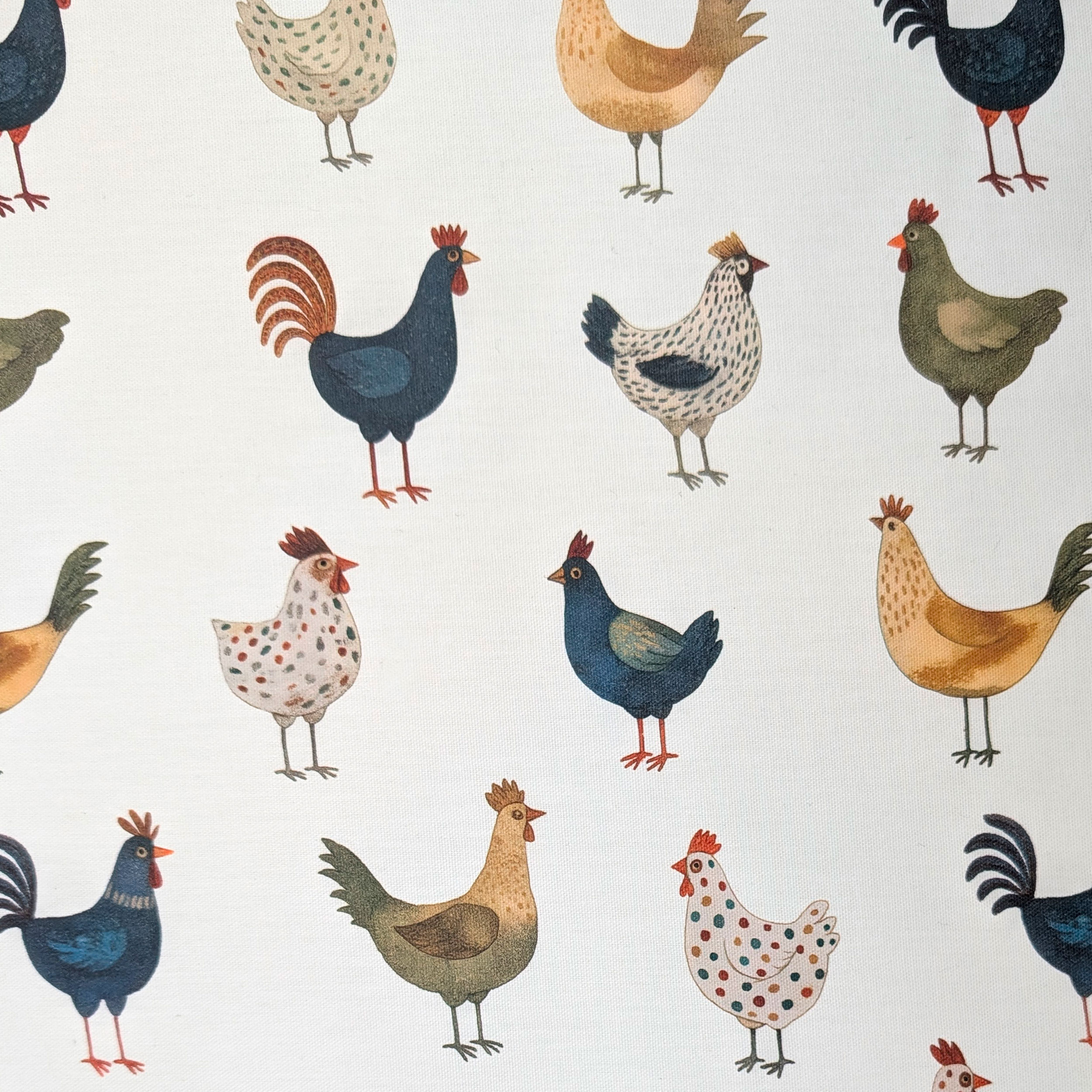 Fabric for Resin Tablecloth Hens Image