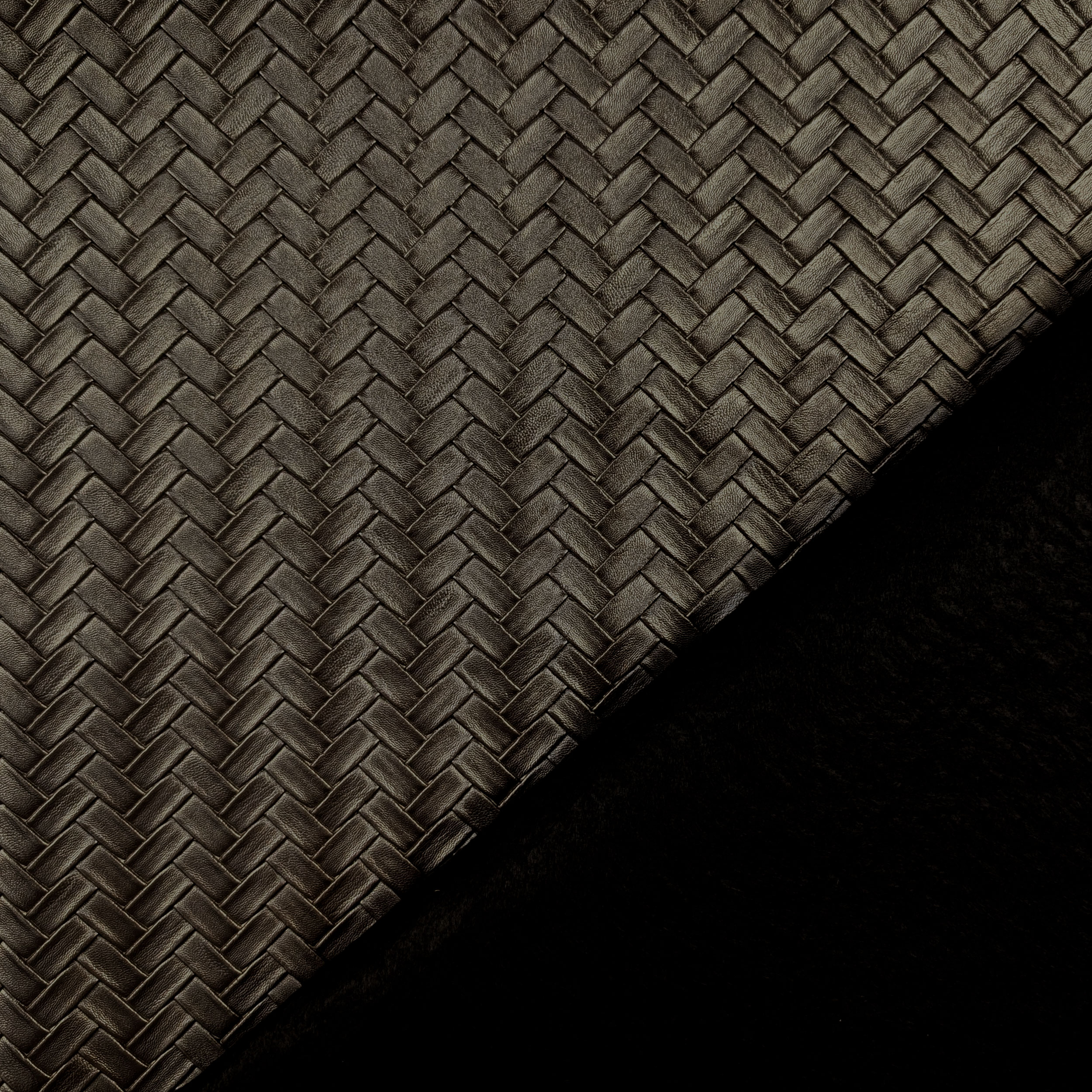 Upholstery Woven Faux Leather - Black Image