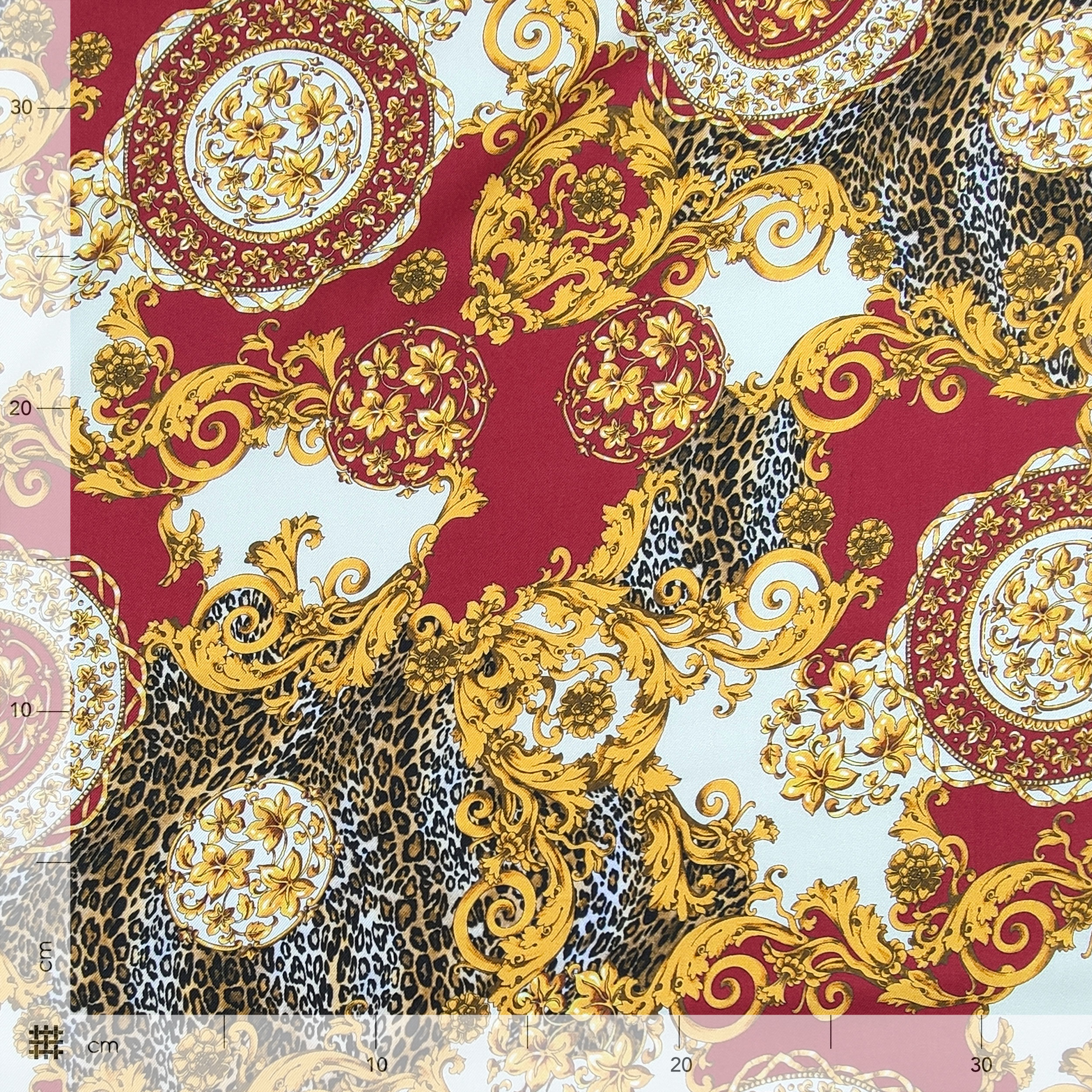 Mezcla de seda de moda manchada Ramage Rojo oscuro