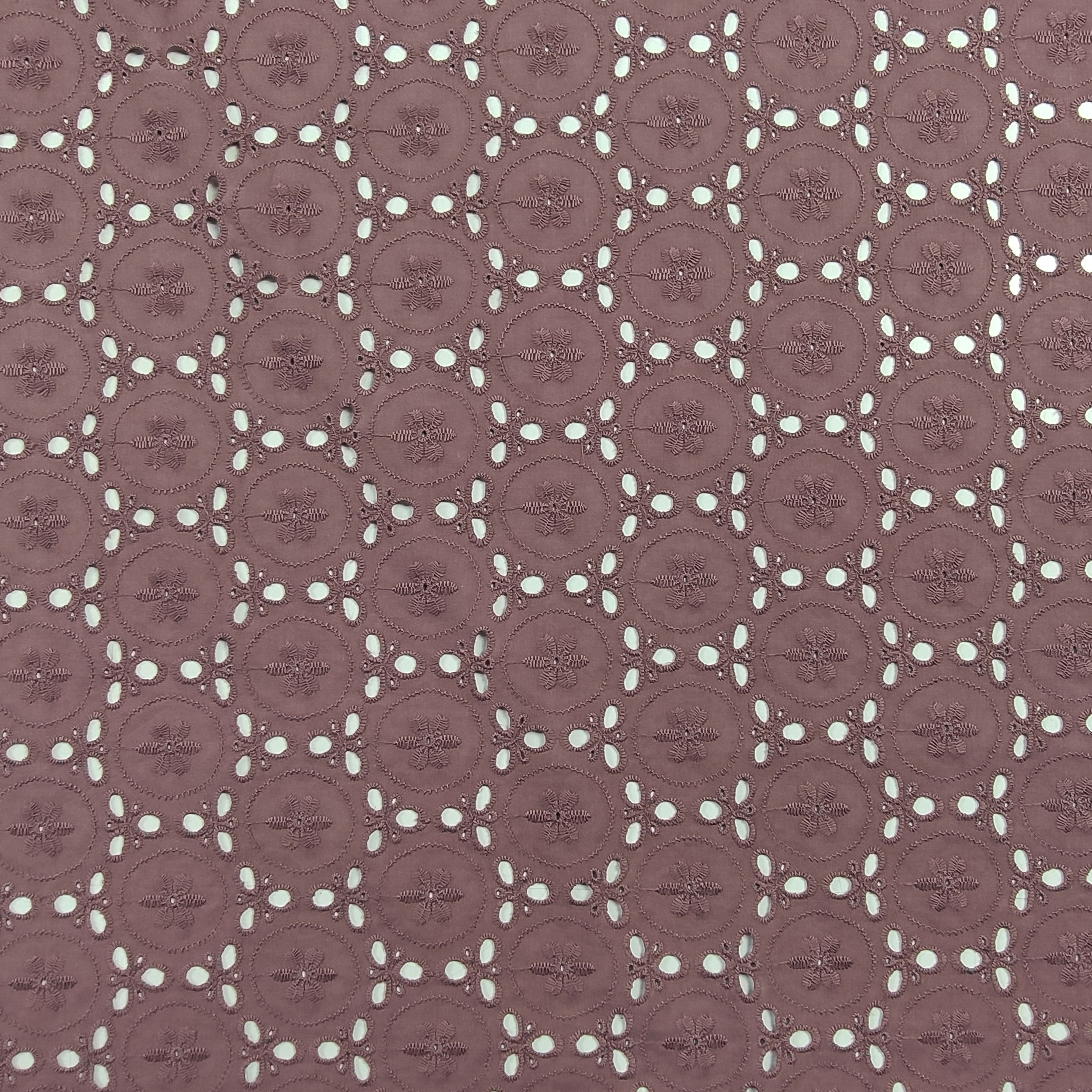 Sangallo Tela Rosa Oscuro Antiguo Borde Doble Bordado