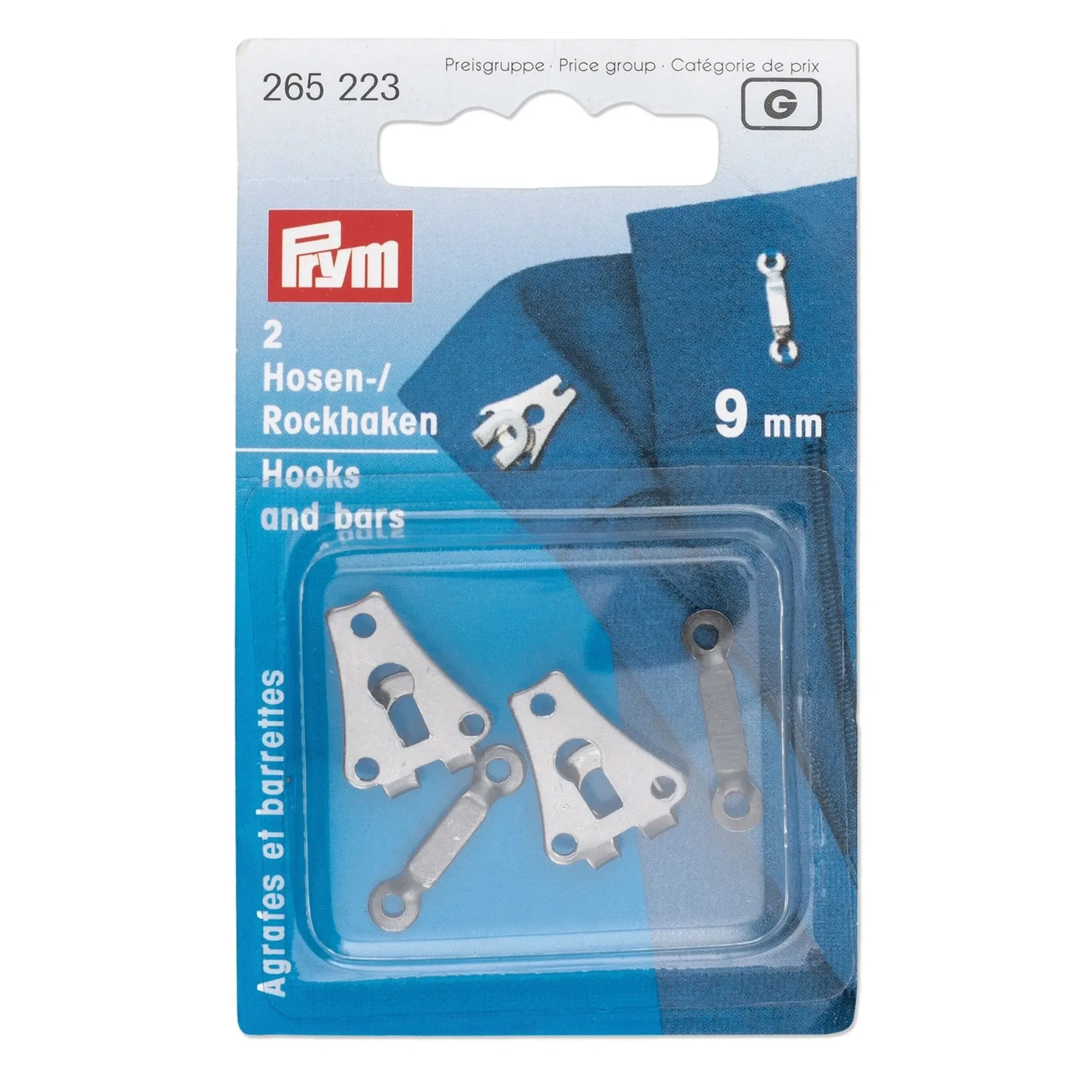 Prym Haken und Stangen Schwarz 9 mm