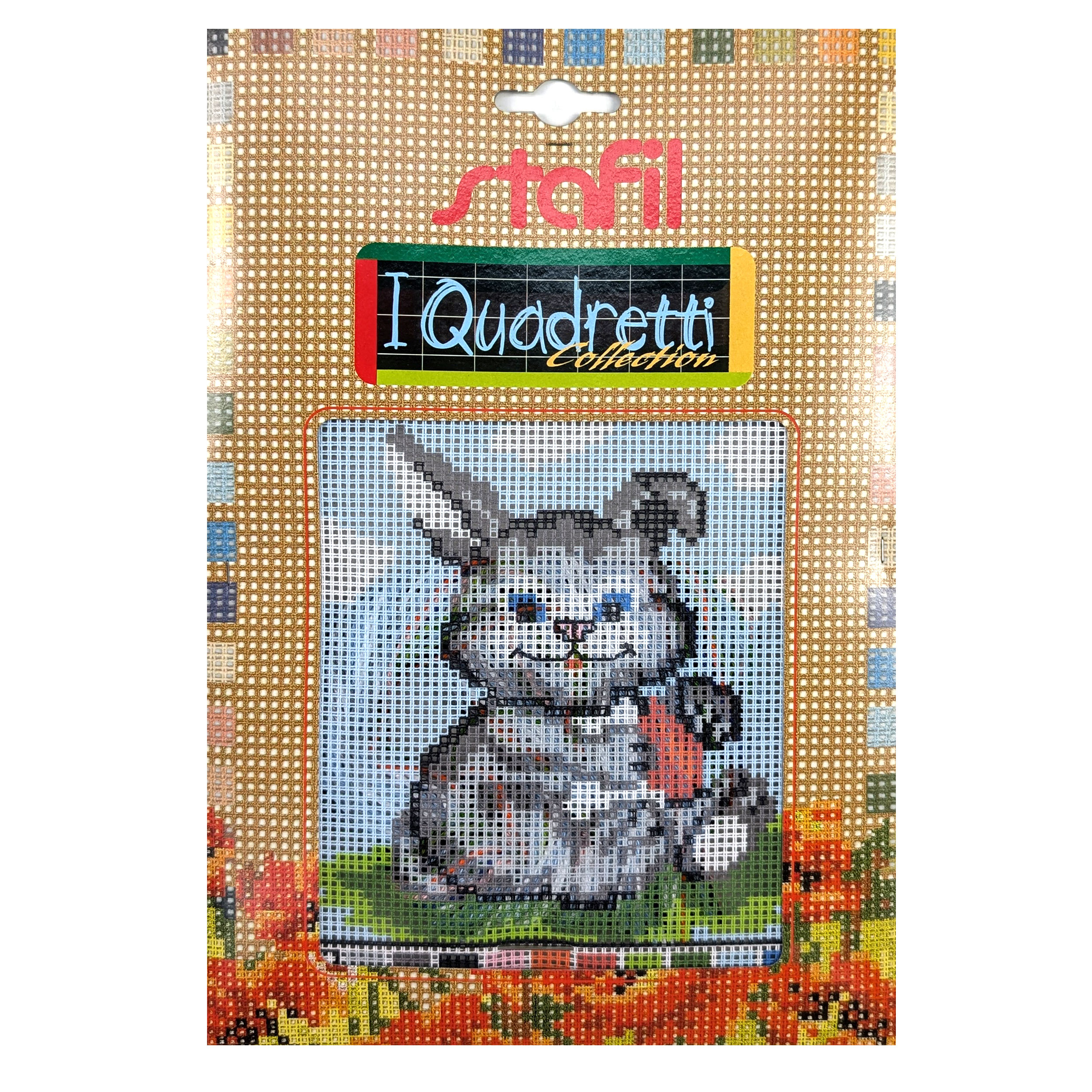 Rabbit 'i Quadretti' Half Cross Stitch Set Image
