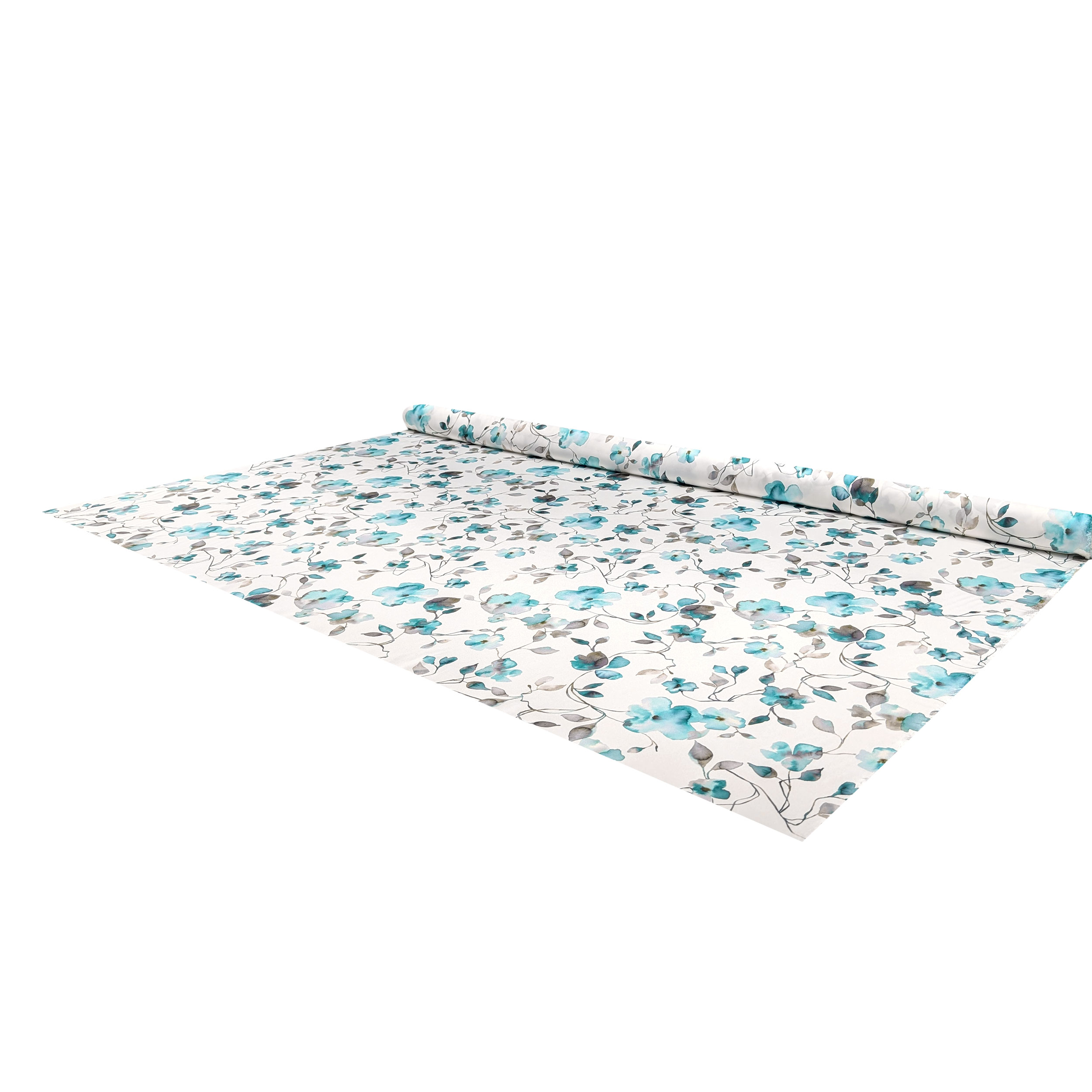 Ensemble de satin haute couture aquarelle fleurs Aqua Green Image