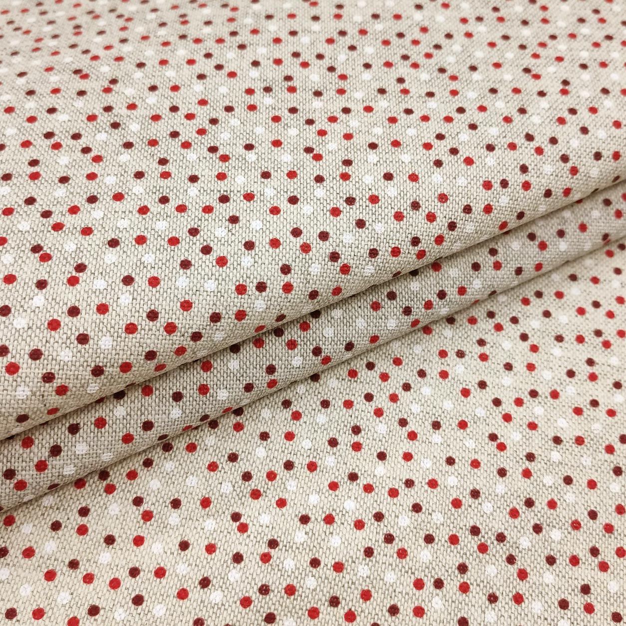 Petite nappe en résine à pois rouge, blanc et bordeaux Image