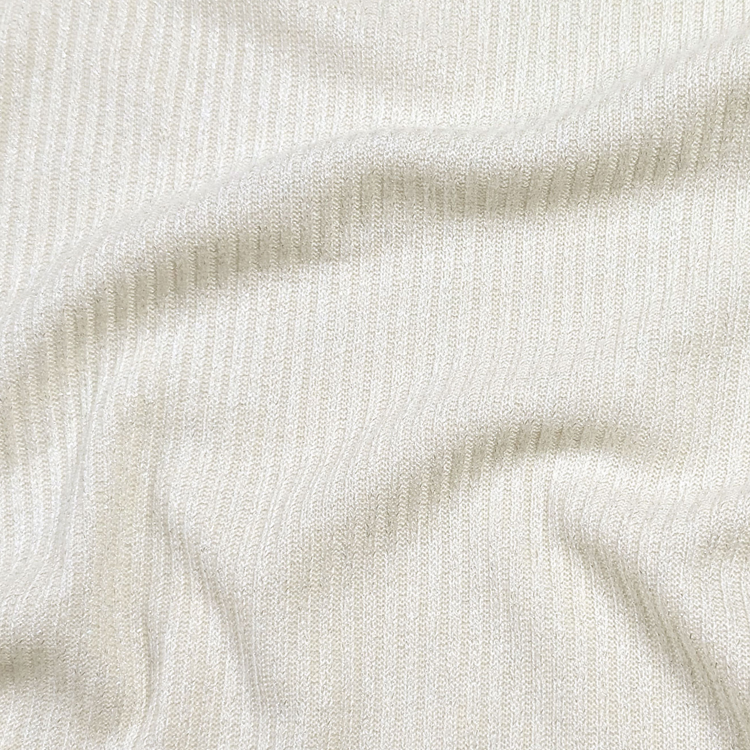 Hand Cashmere Knitted Lurex jersey White Image
