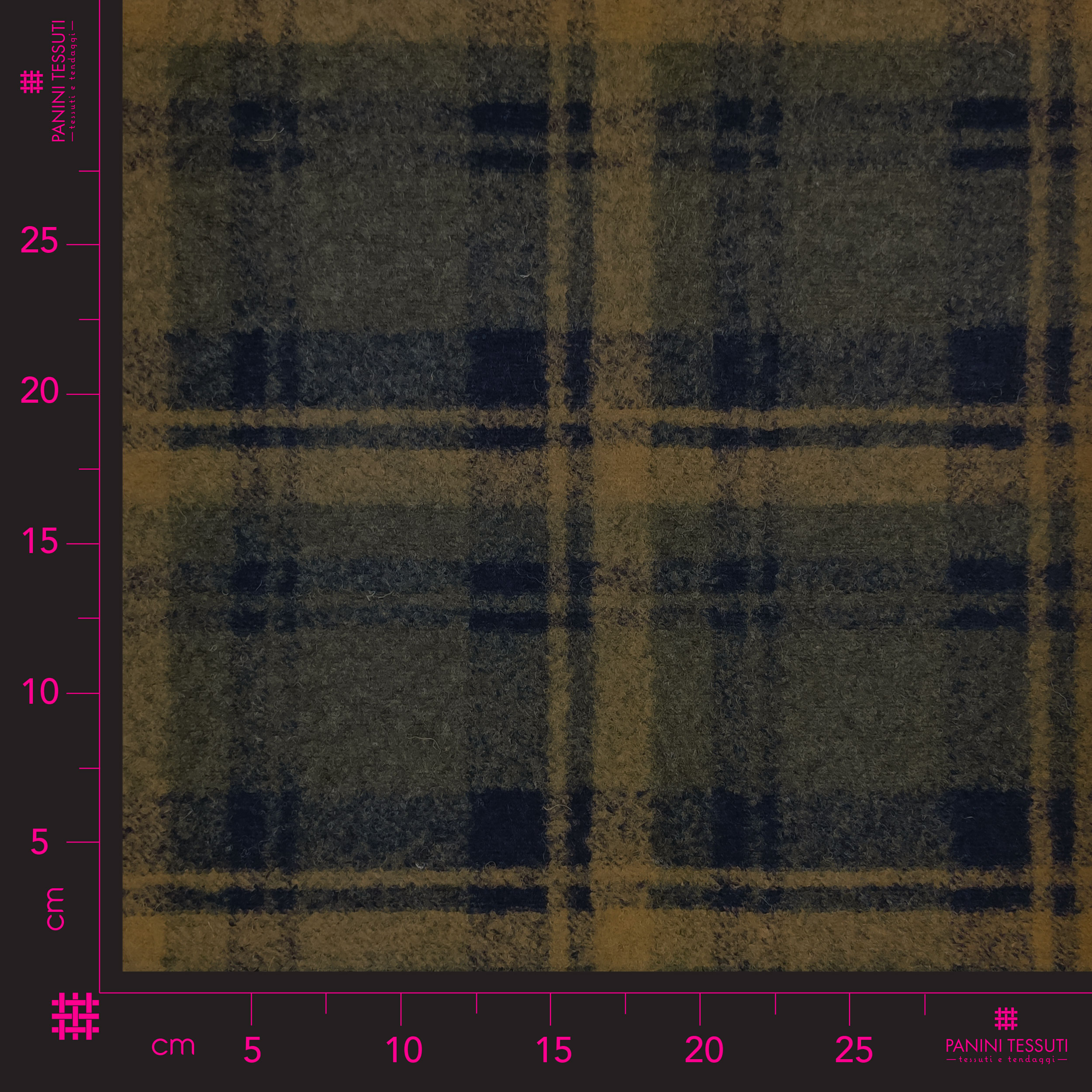 Neoprene Double Tartan Verde Senape e Tinta Unita Militare Image