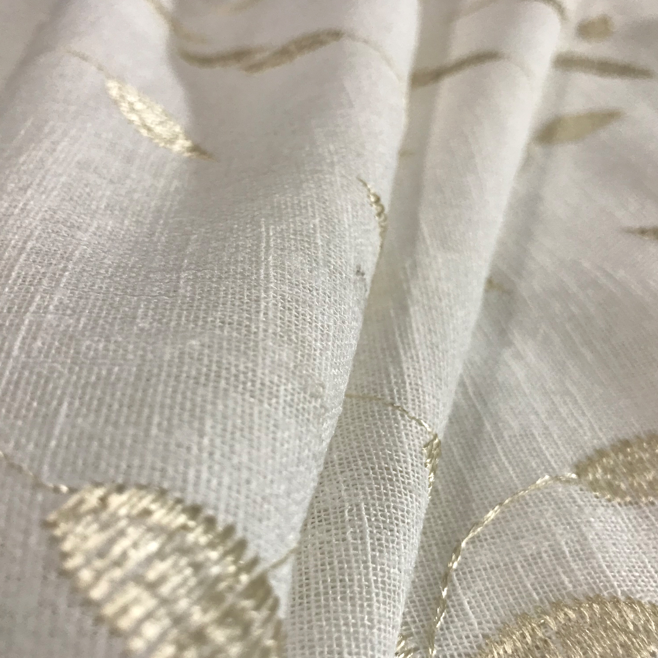 Tessuto Tenda Foglie Eleganti - Oro Image