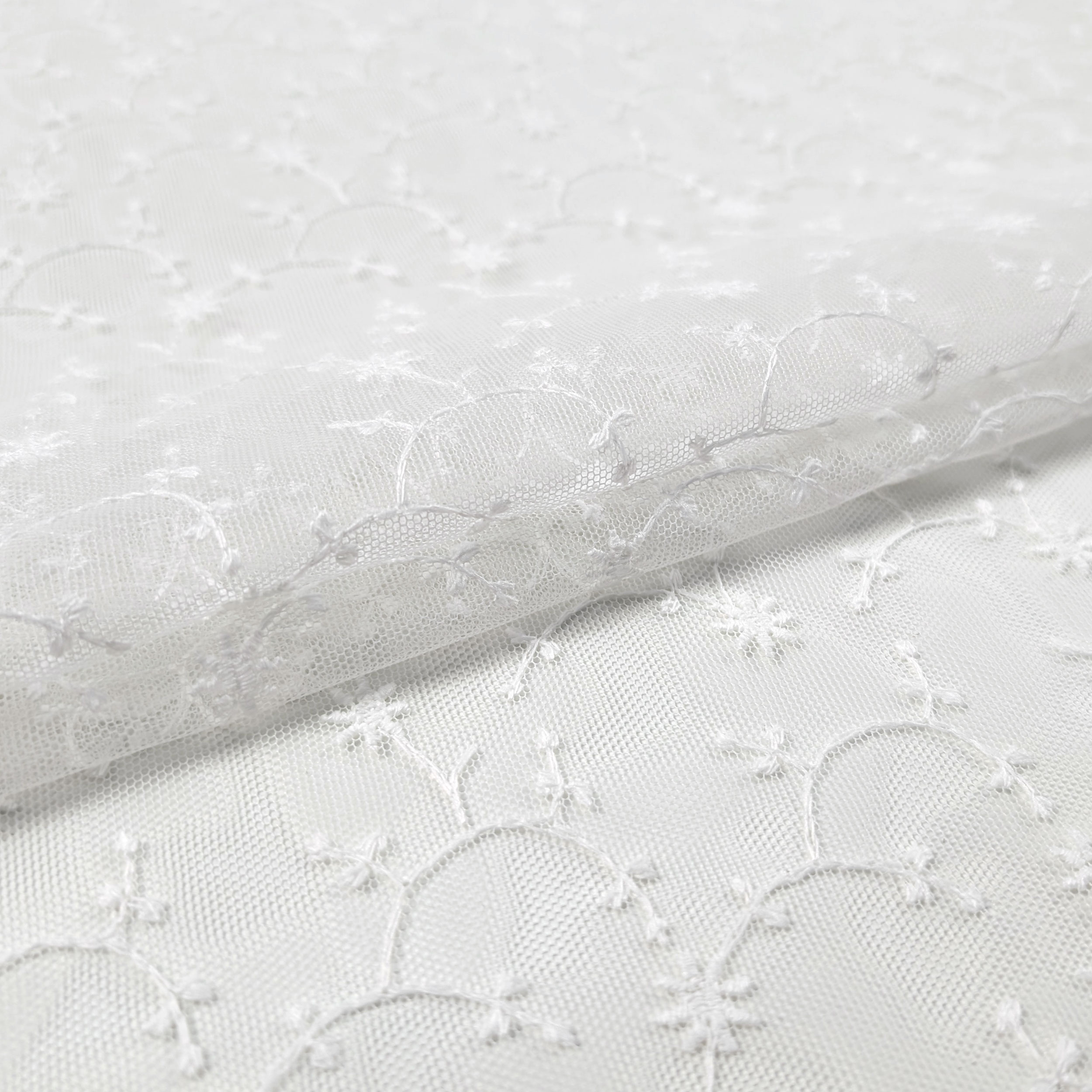 Lace Tulle Curtain Fabric with Stars Image