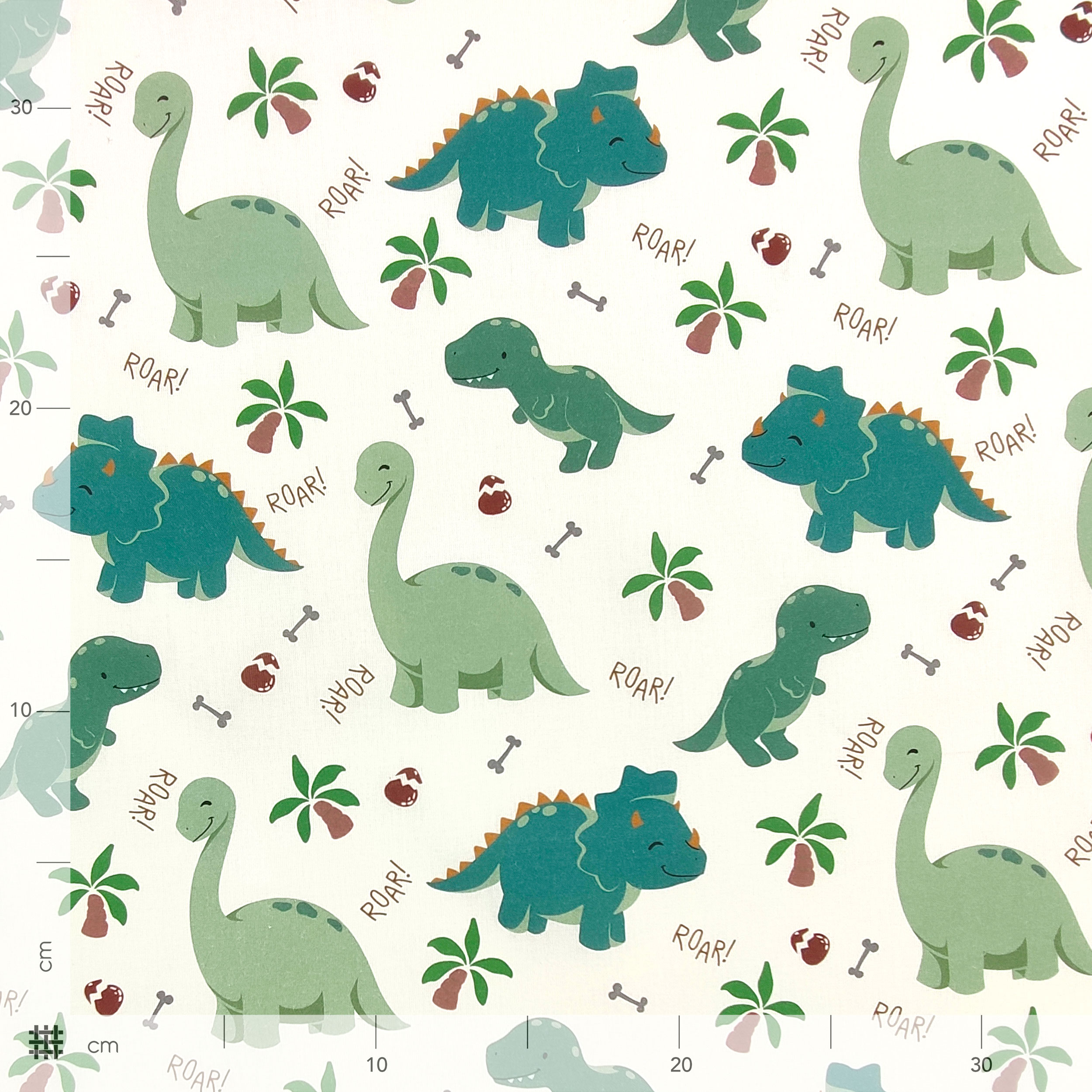 Cotton Fabric Dinosaurs Large