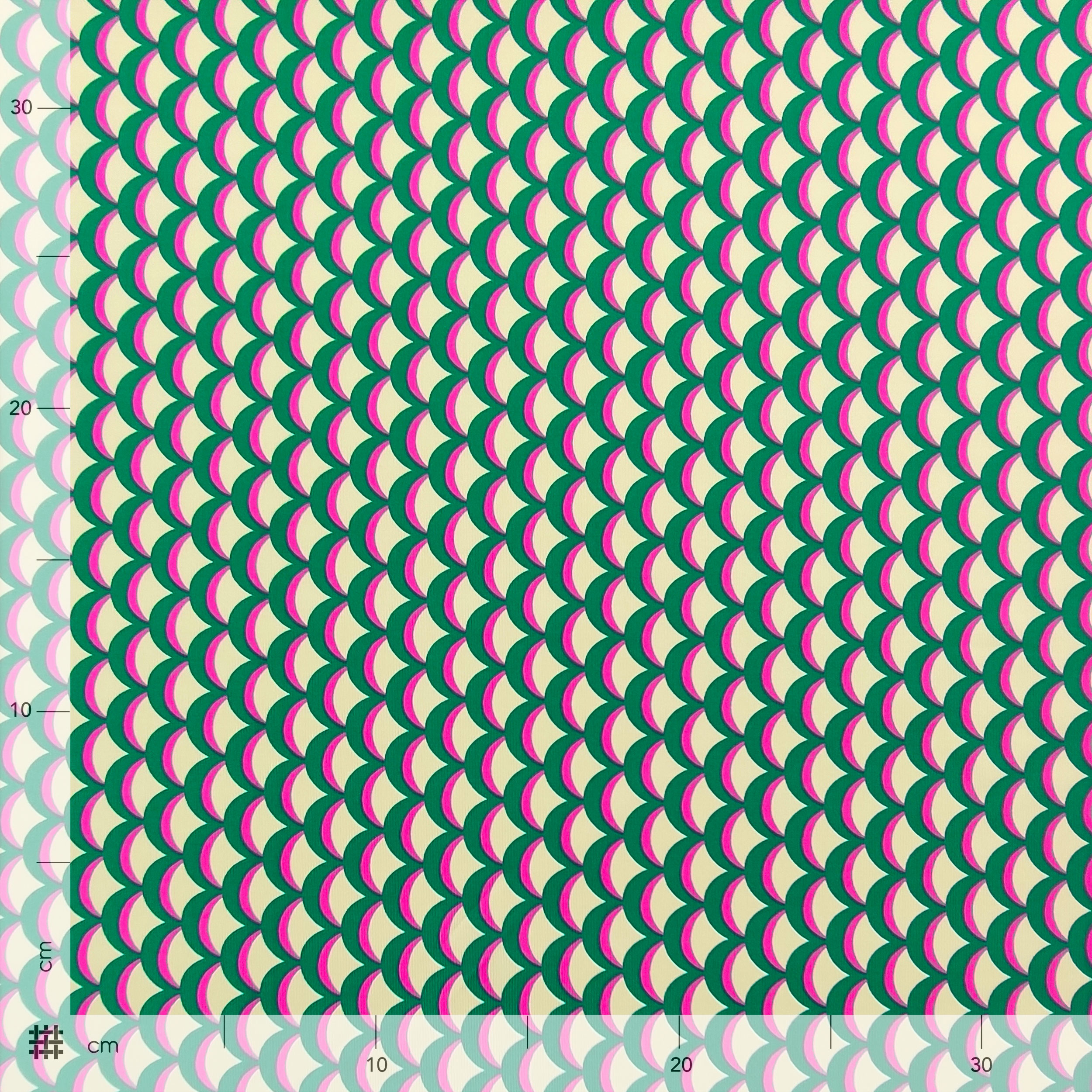 Viscose Silk Jersey Abstract Motifs Cream Green