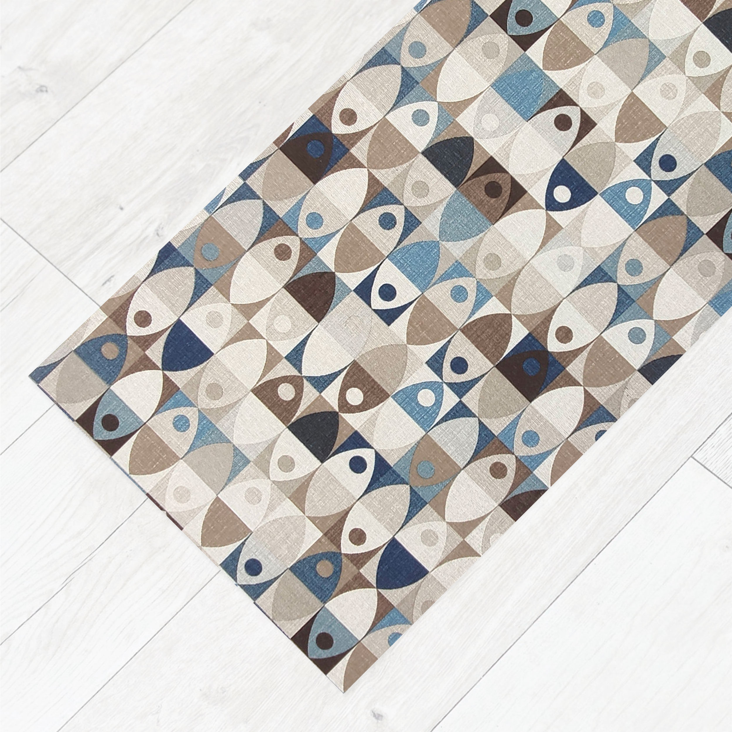 Passatoia da Cucina Pesciolini Toni Blu e Beige