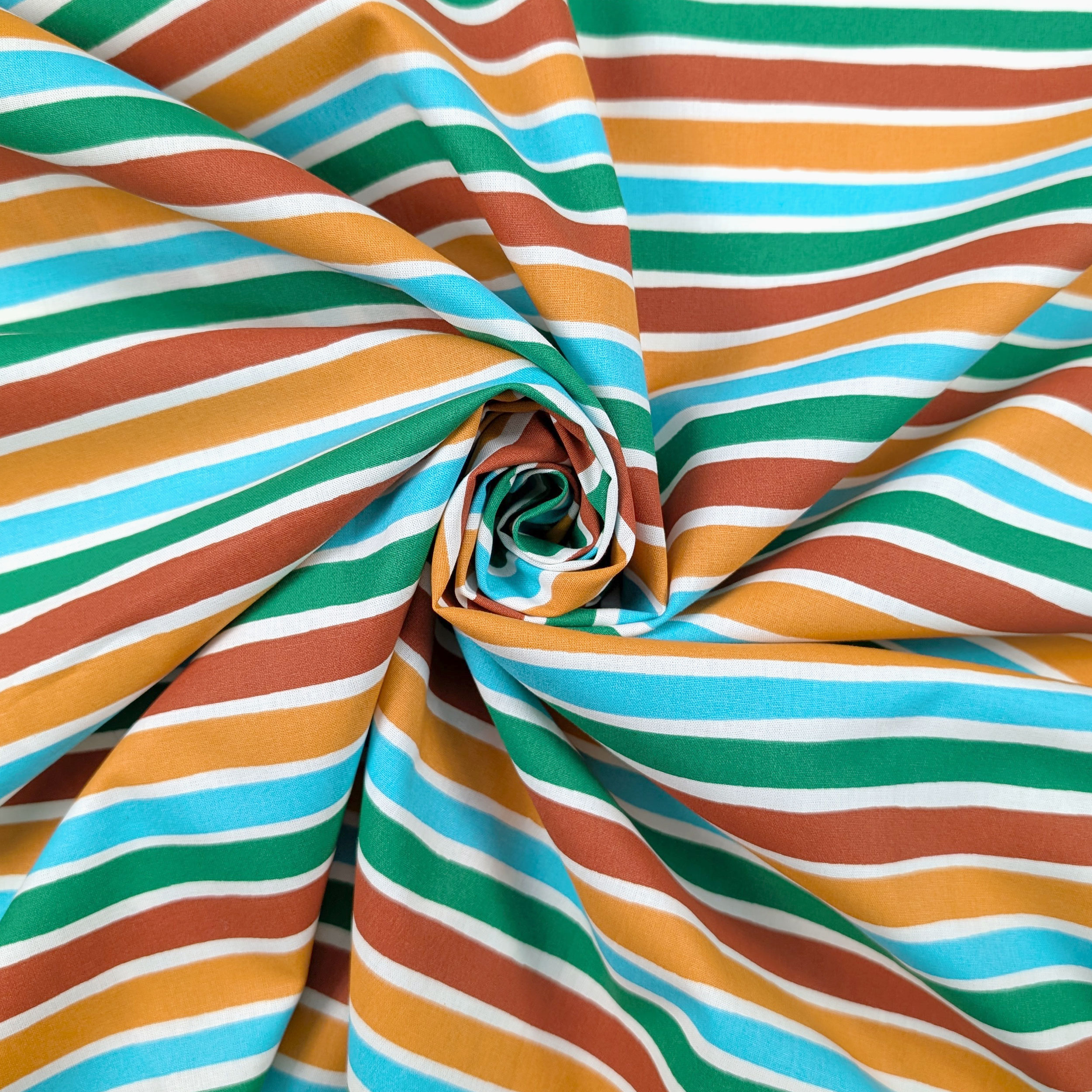 Multicoloured Striped Cotton Poplin Image