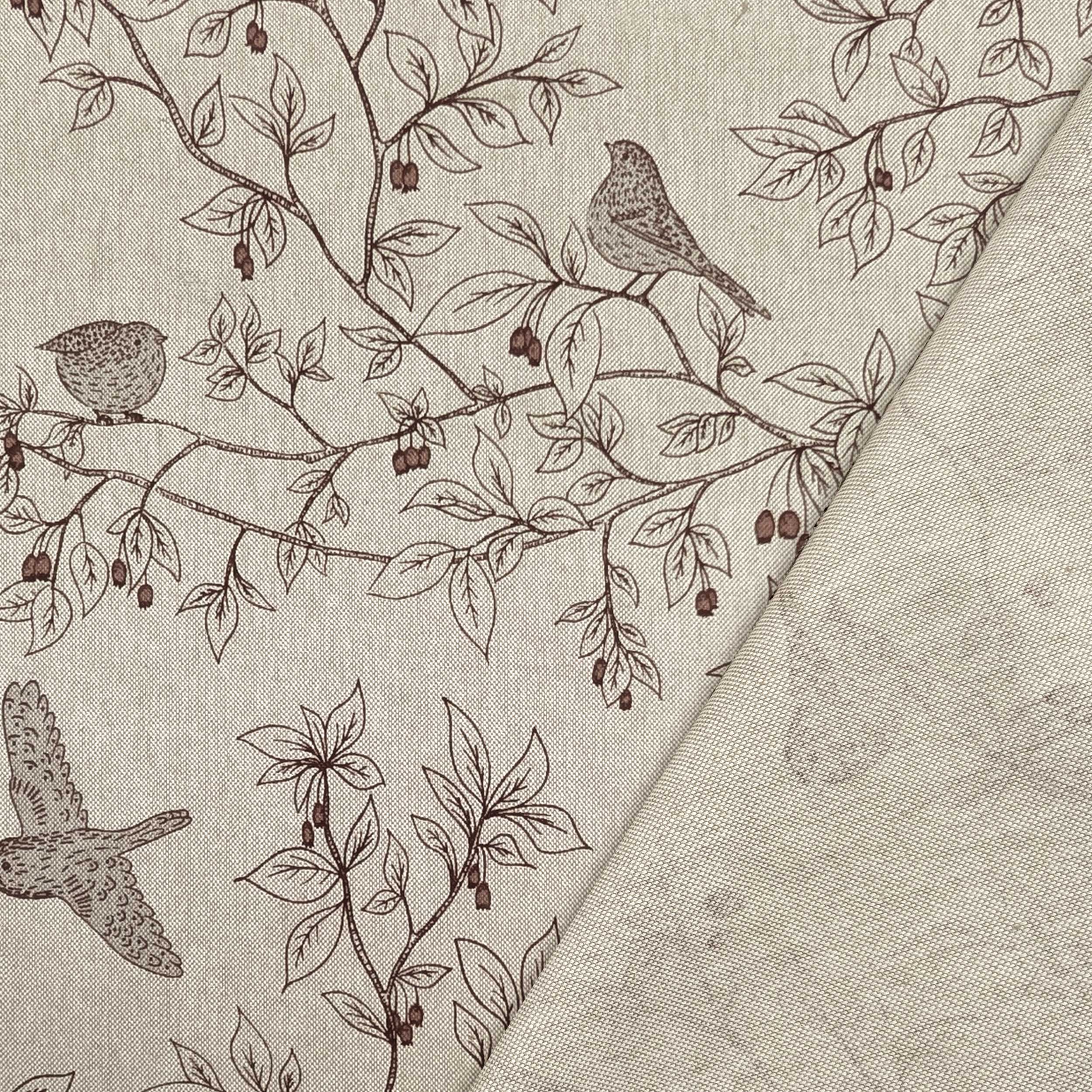 Panama Fabric Birds and Twigs Fantasy Image