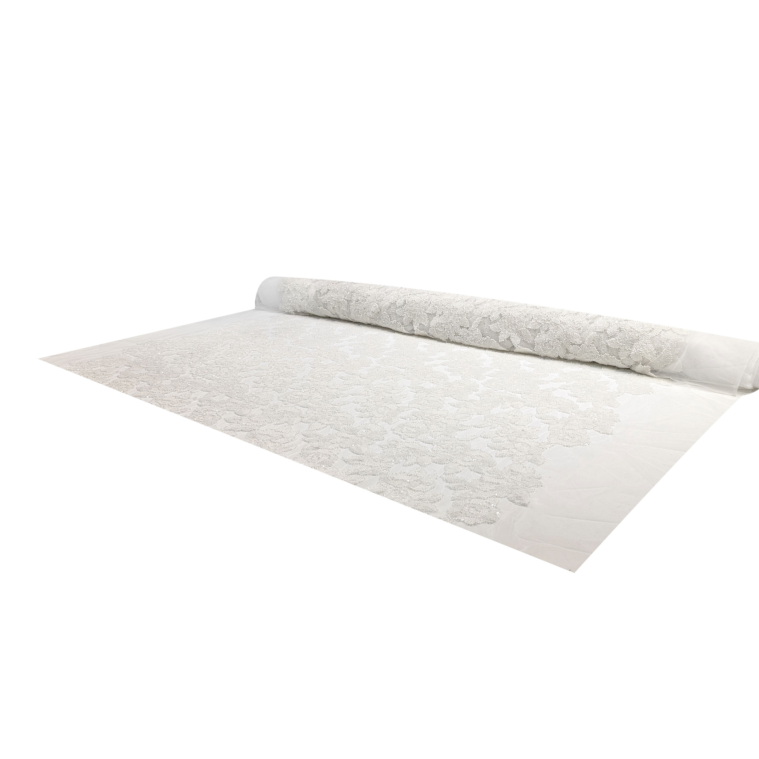 Lace Rose Wool Sequins White Image