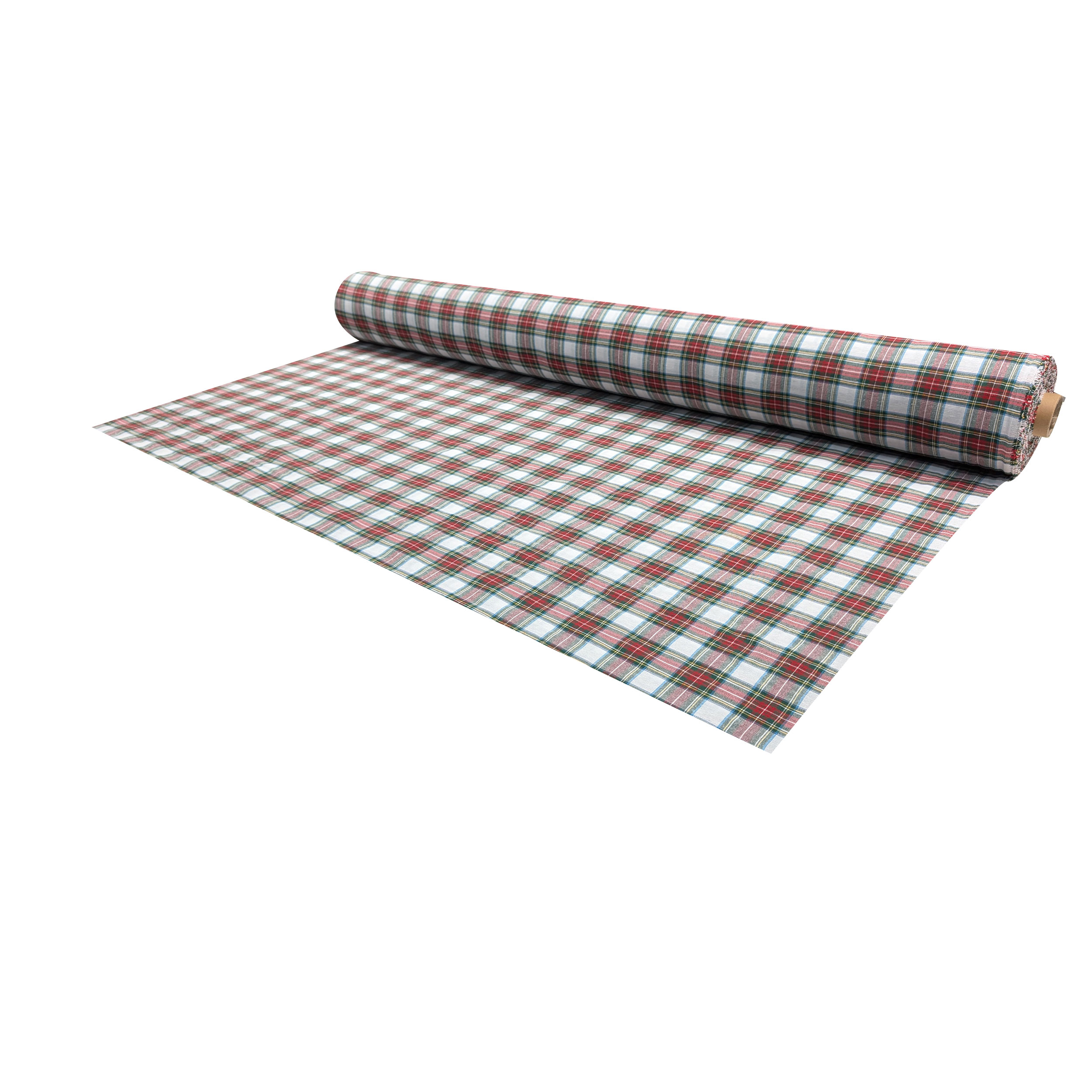 Medium White and Red Tartan Fabric Image