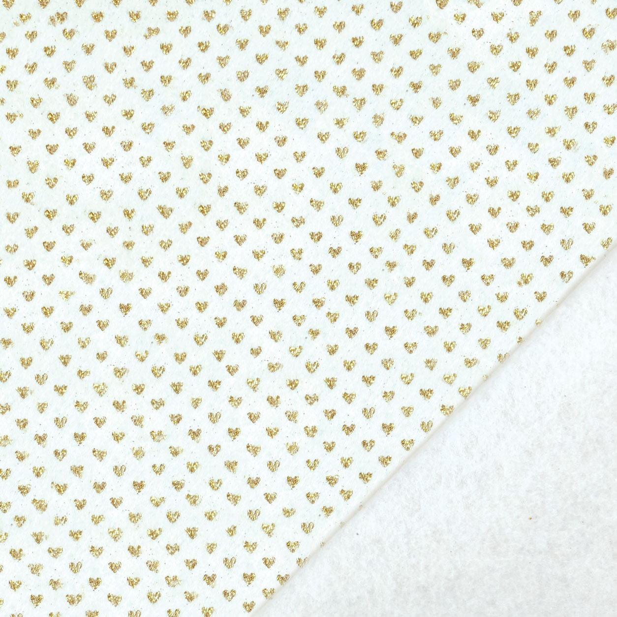 Pannolenci Corazones Glittered Fondo Crema Dorado