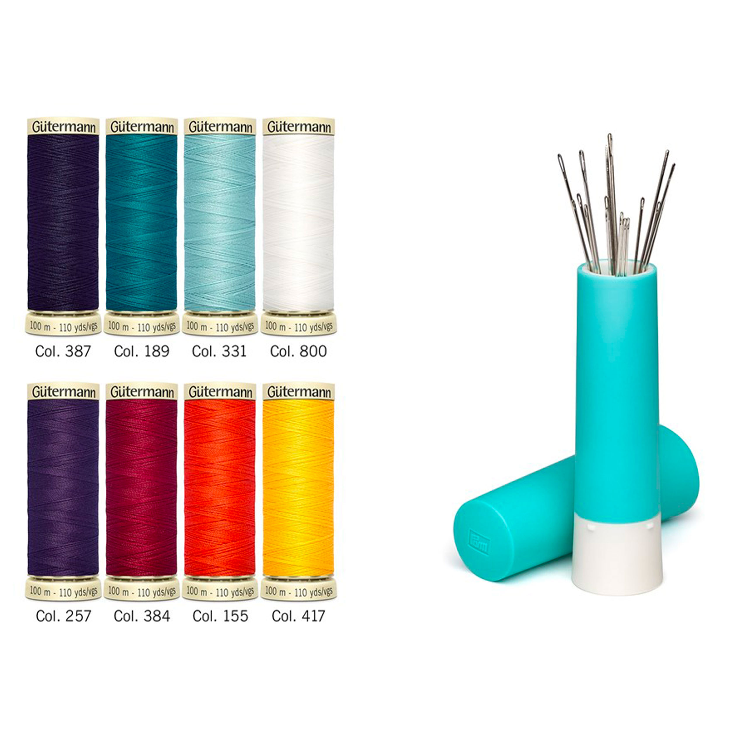 Gutermann Máquina de Coser 8 Bobinas 100 m con Portaagujas Prym