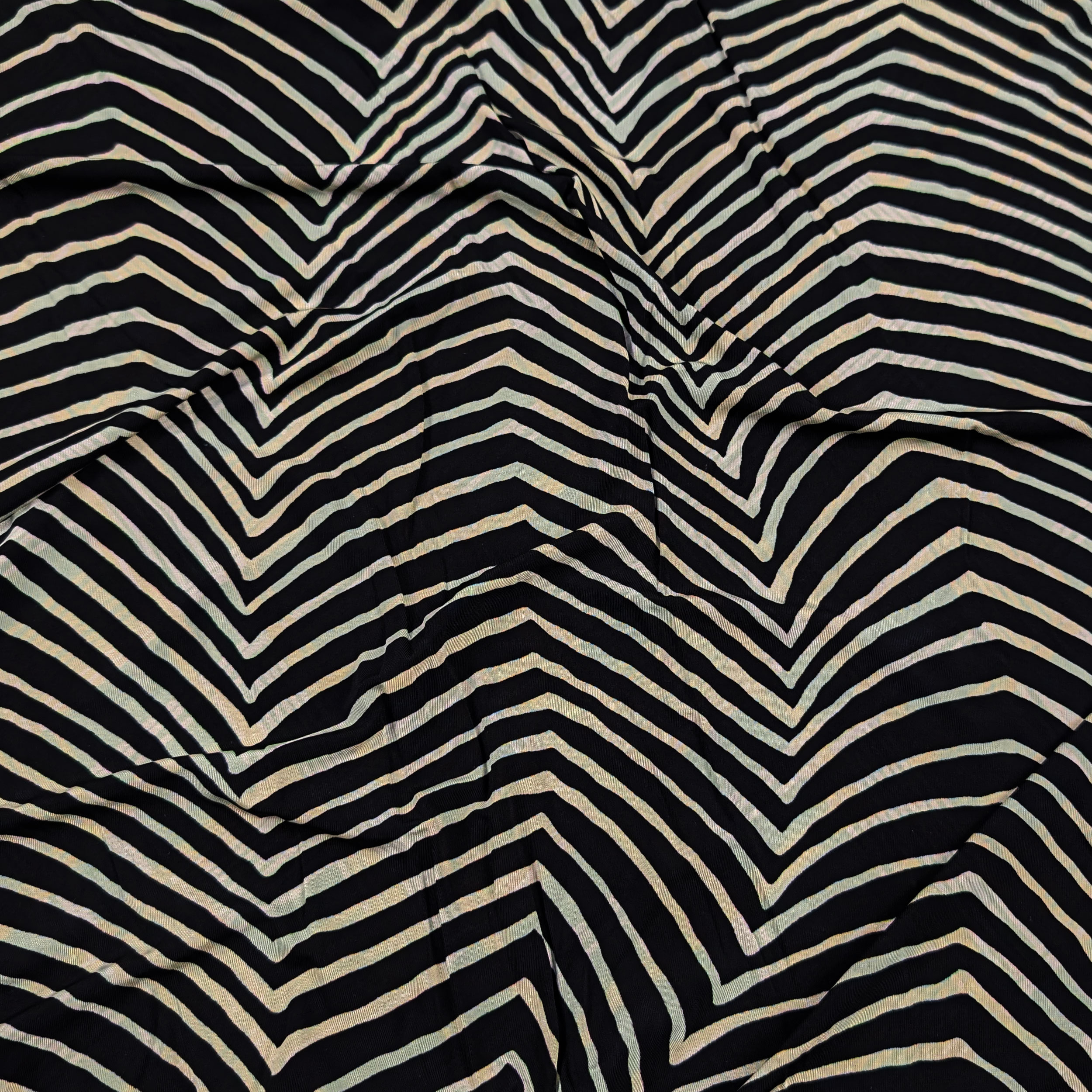 Black Cotton Jersey with Zebra Pattern Image