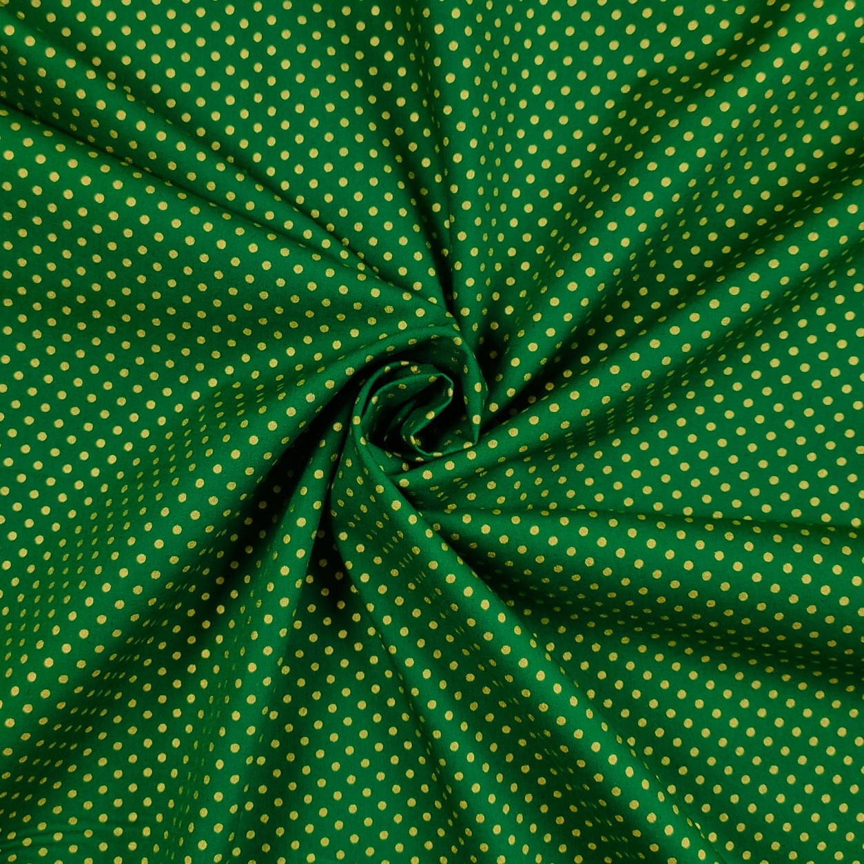 Tissu de coton Lurex Polka Dot Fond vert Image