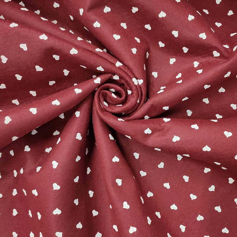 Soft Thin Felt - White Hearts Image