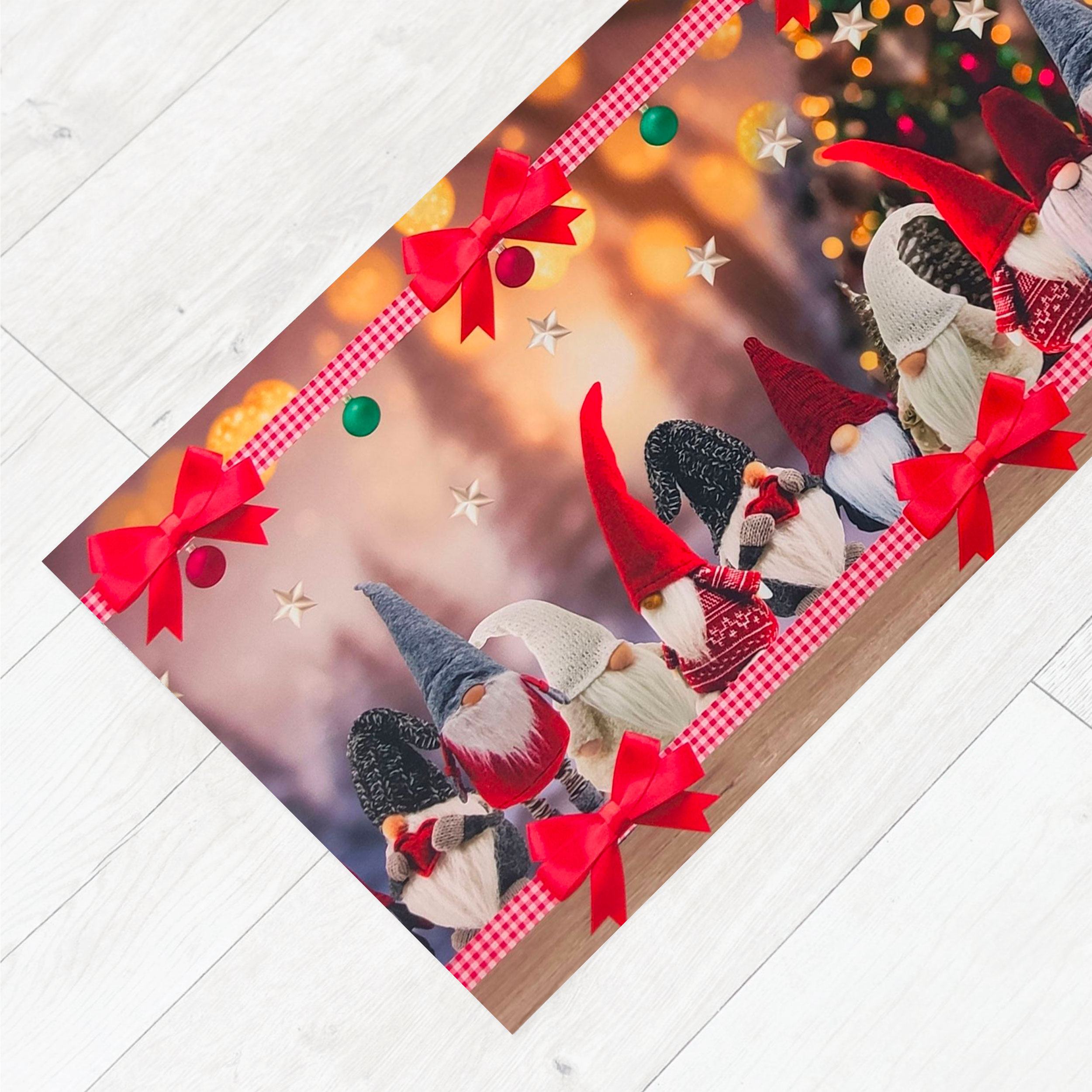 Trapo de cocina navideño con gnomos