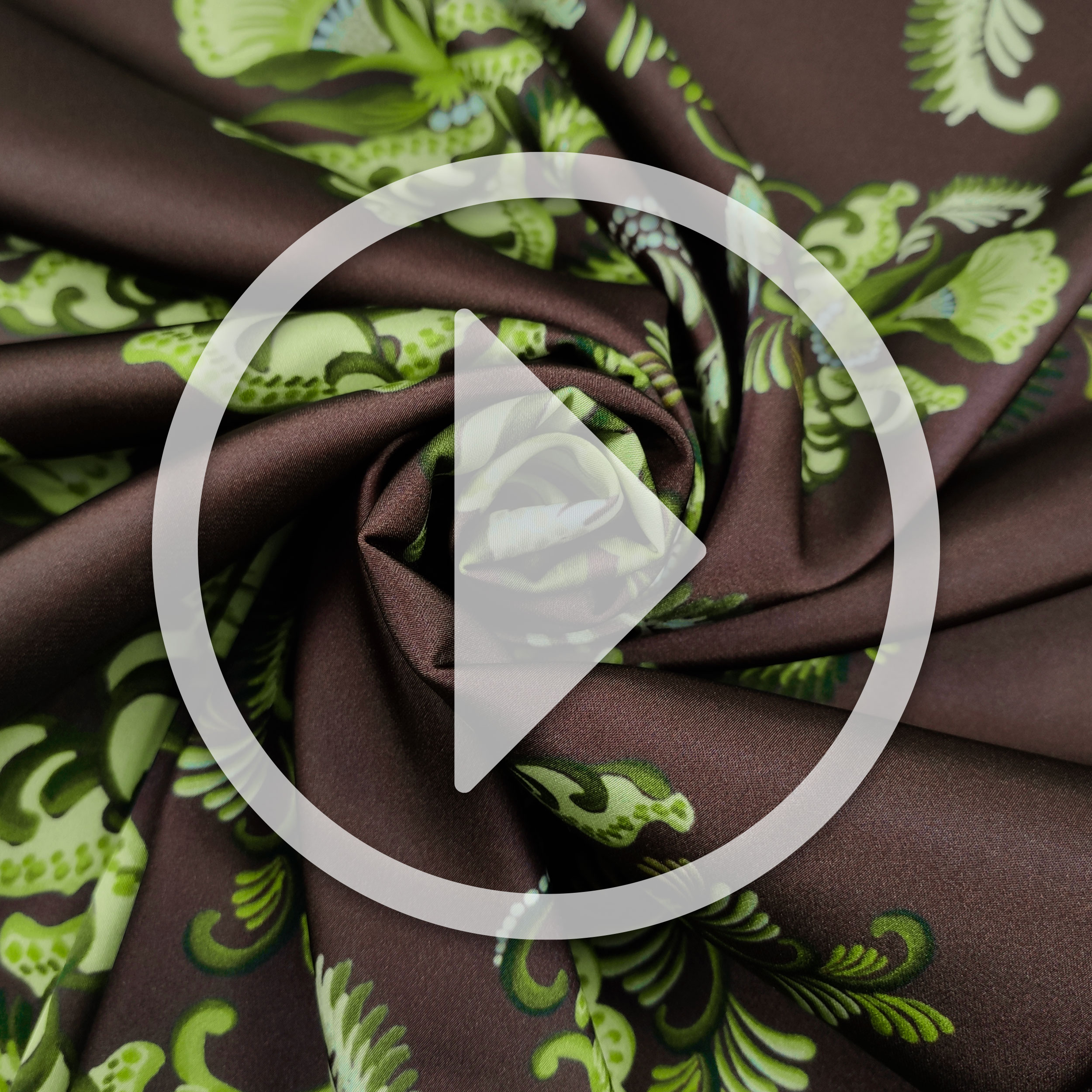 Satin Set High Fashion Kaschmir Floral Fantasy Grün Image