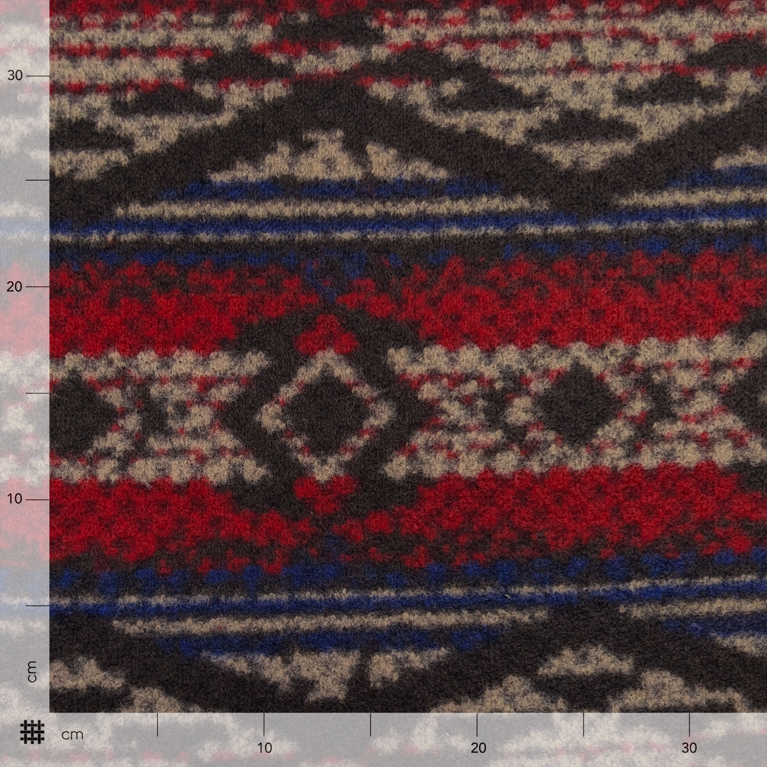 Boiled Wool Ethnic Pattern Dark Tones Image