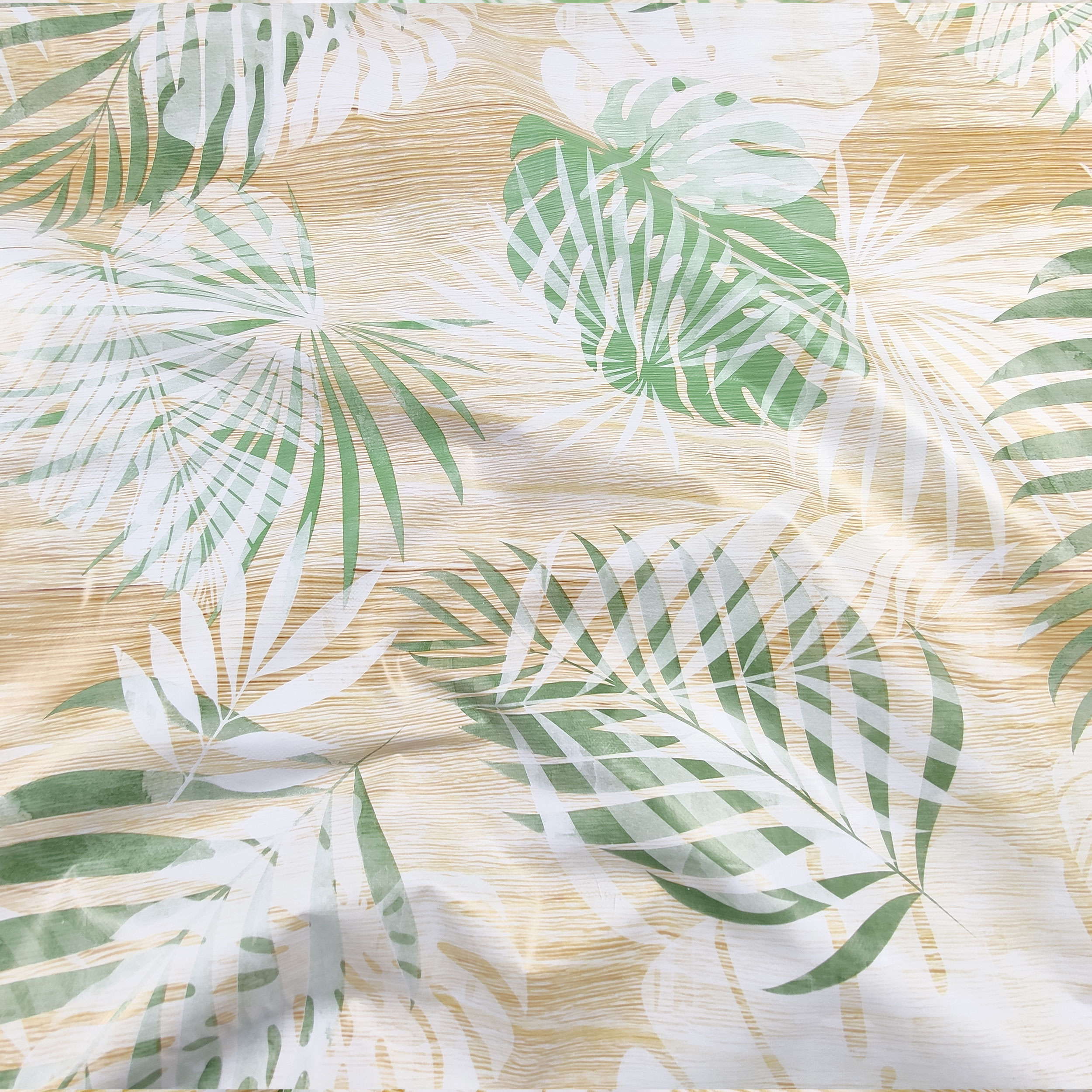 Waxed Tablecloth Fabric Tropical Leaves