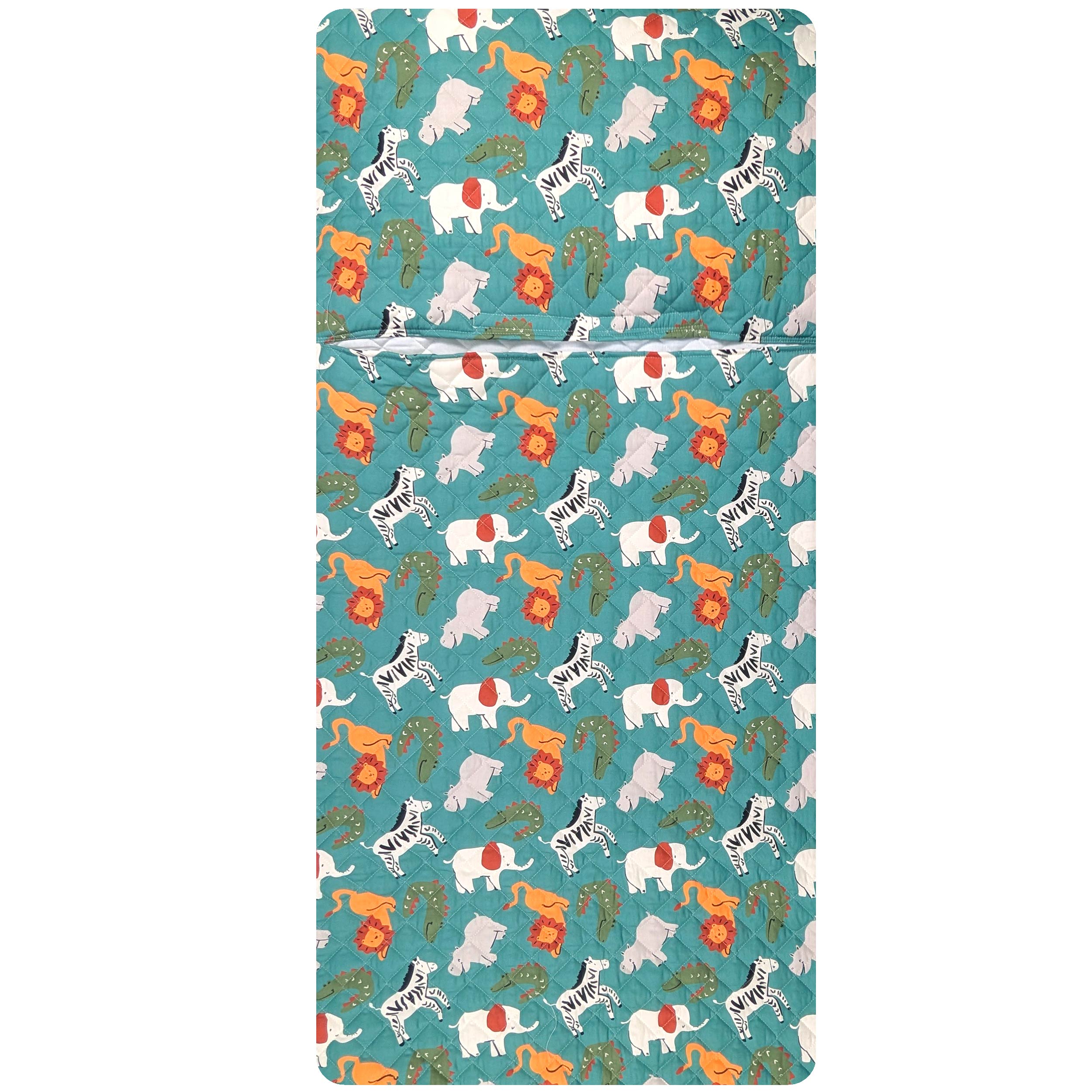 Sleeping Bag Savannah Animals Green Background Image